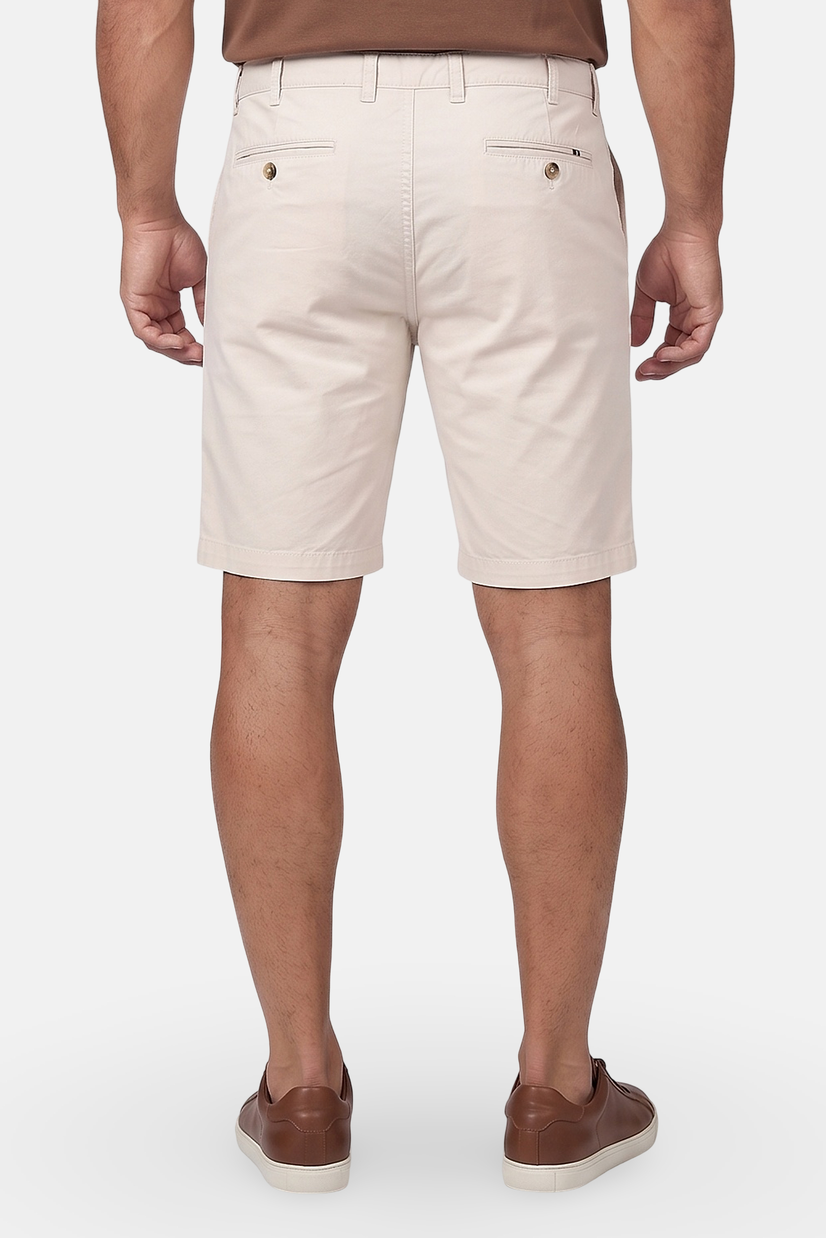 Men Solid Chino Shorts, Beige