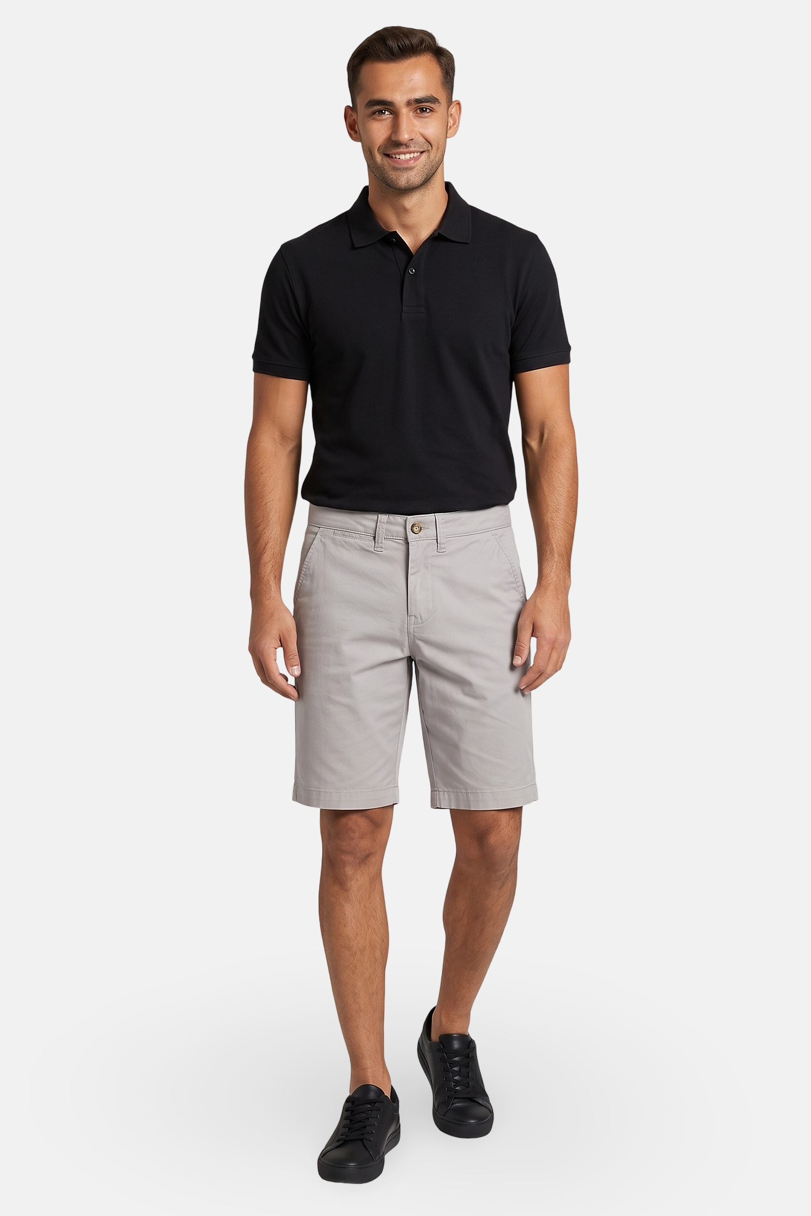 Men Solid Chino Shorts, Grey