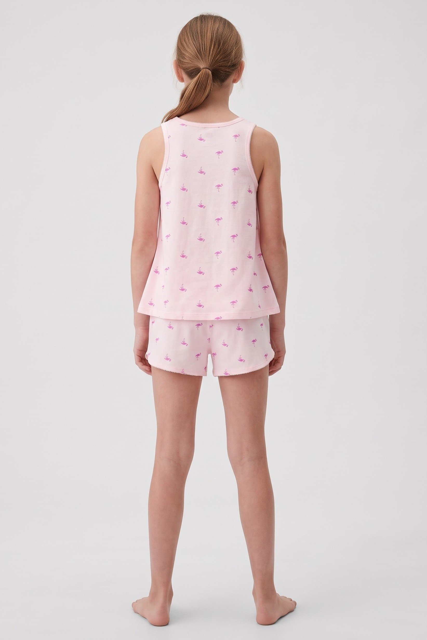 Kids Girl 2 Pieces Allover Print Sleepwear Top And Shorts Sleepwear Set, Multicolor