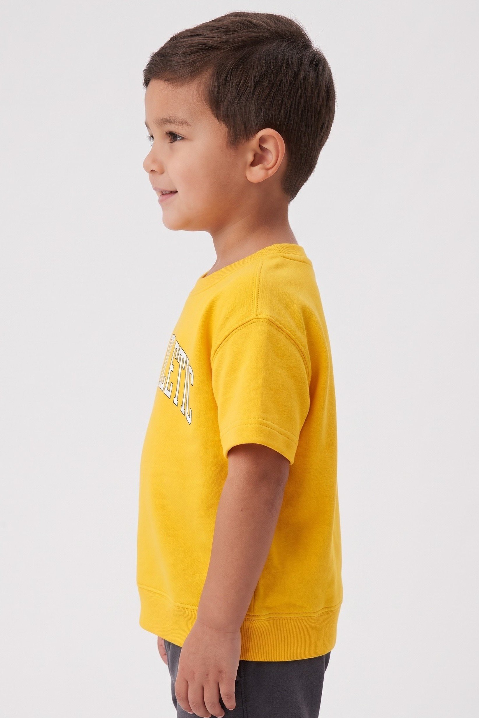 Toddlers Boy Crew Neck Graphic Print Short Sleeve T-Shirt, Mustard