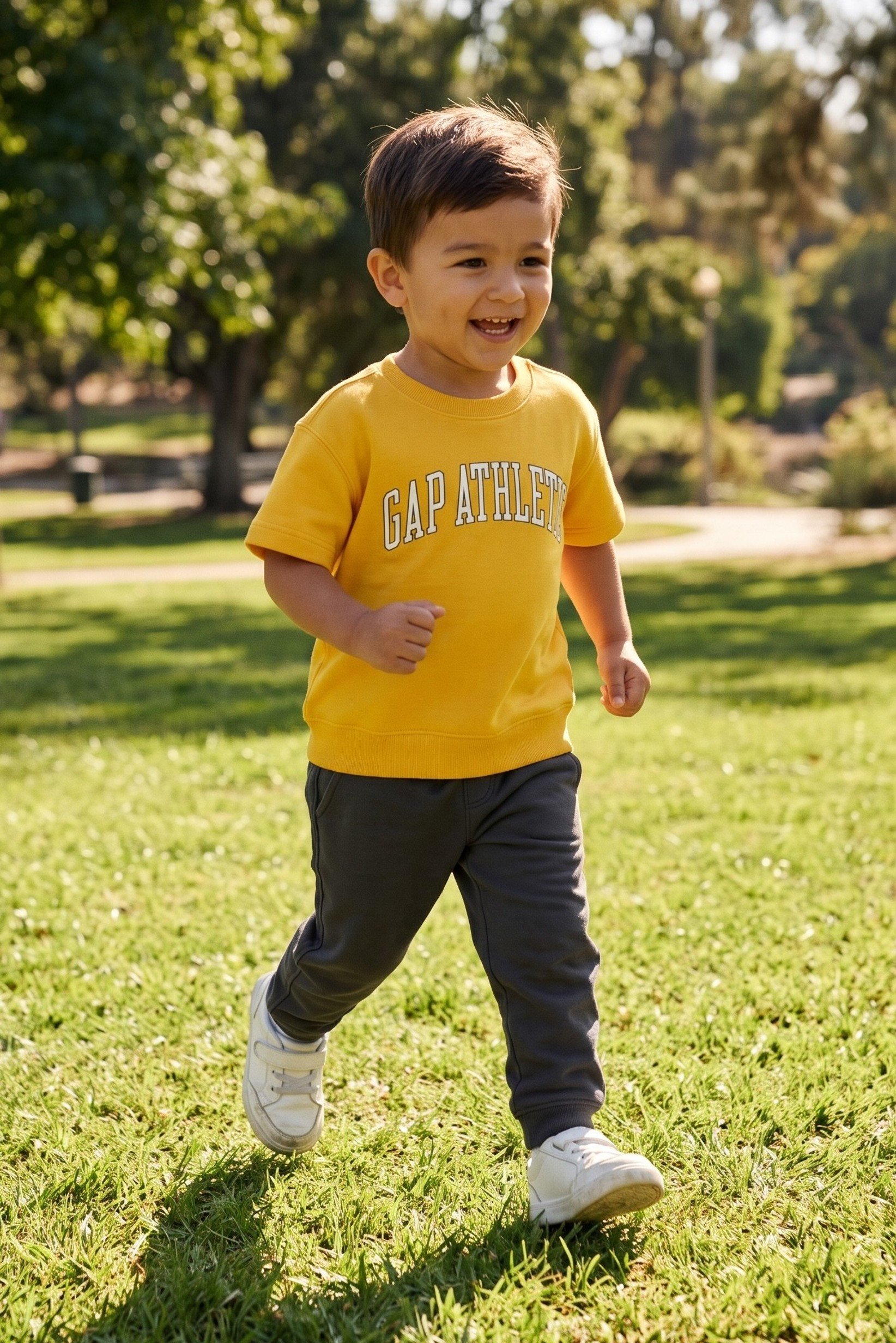 Toddlers Boy Crew Neck Graphic Print Short Sleeve T-Shirt, Mustard