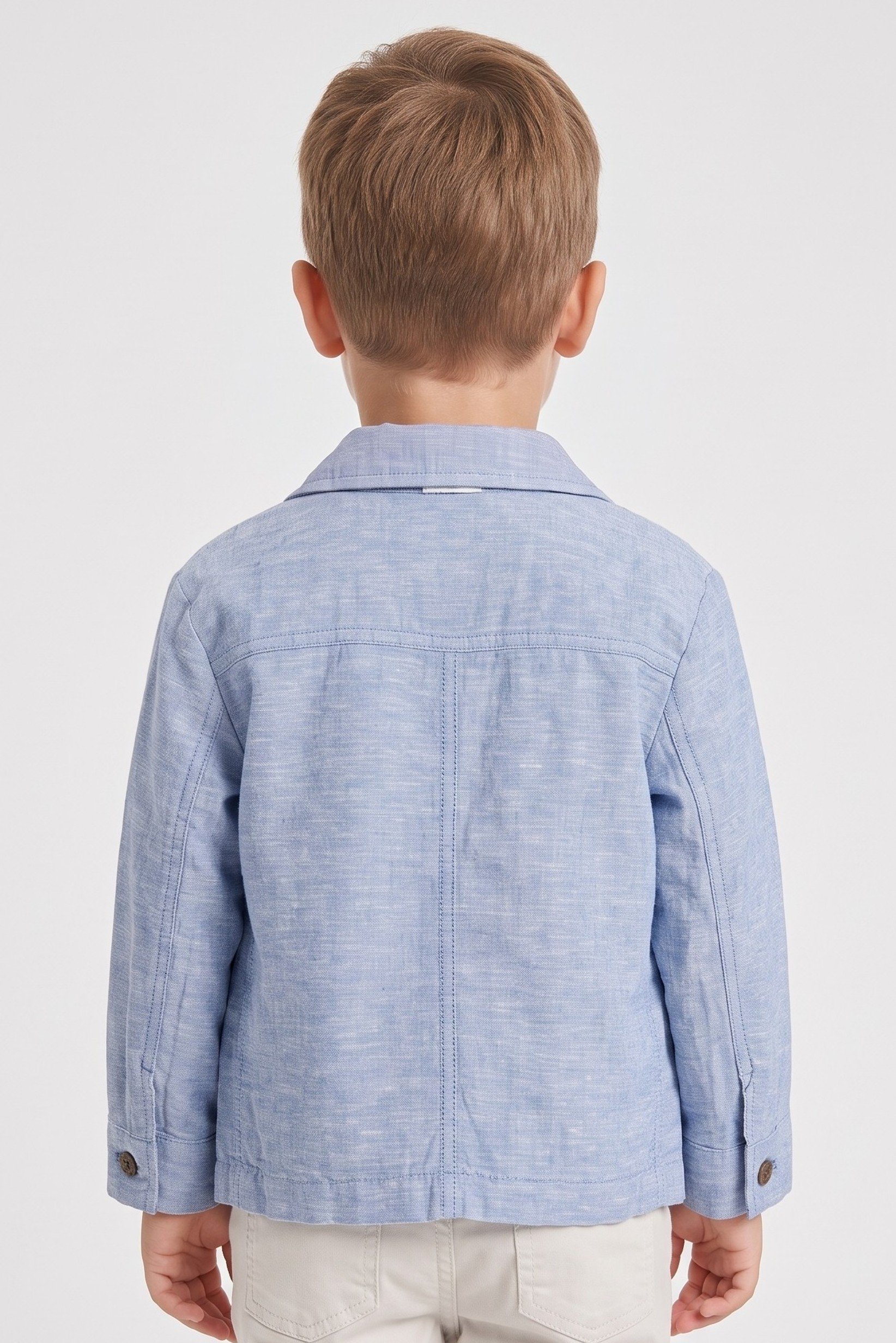 Toddlers Boy Chambray Blazer, Light Blue