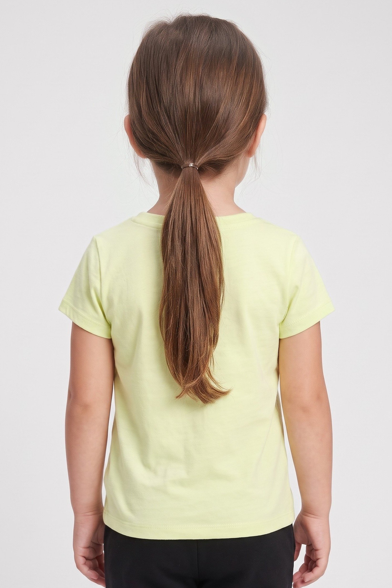 Toddlers Girl Brand Logo Short Sleeve Top, Light Yellow