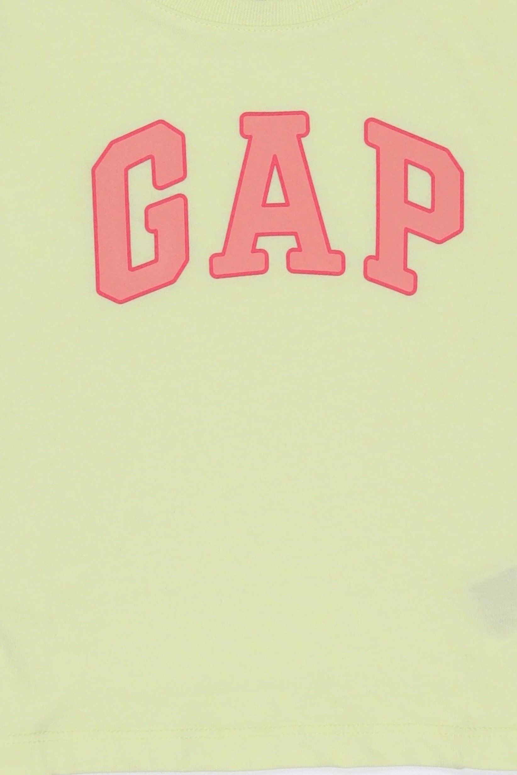Toddlers Girl Brand Logo Short Sleeve Top, Light Yellow