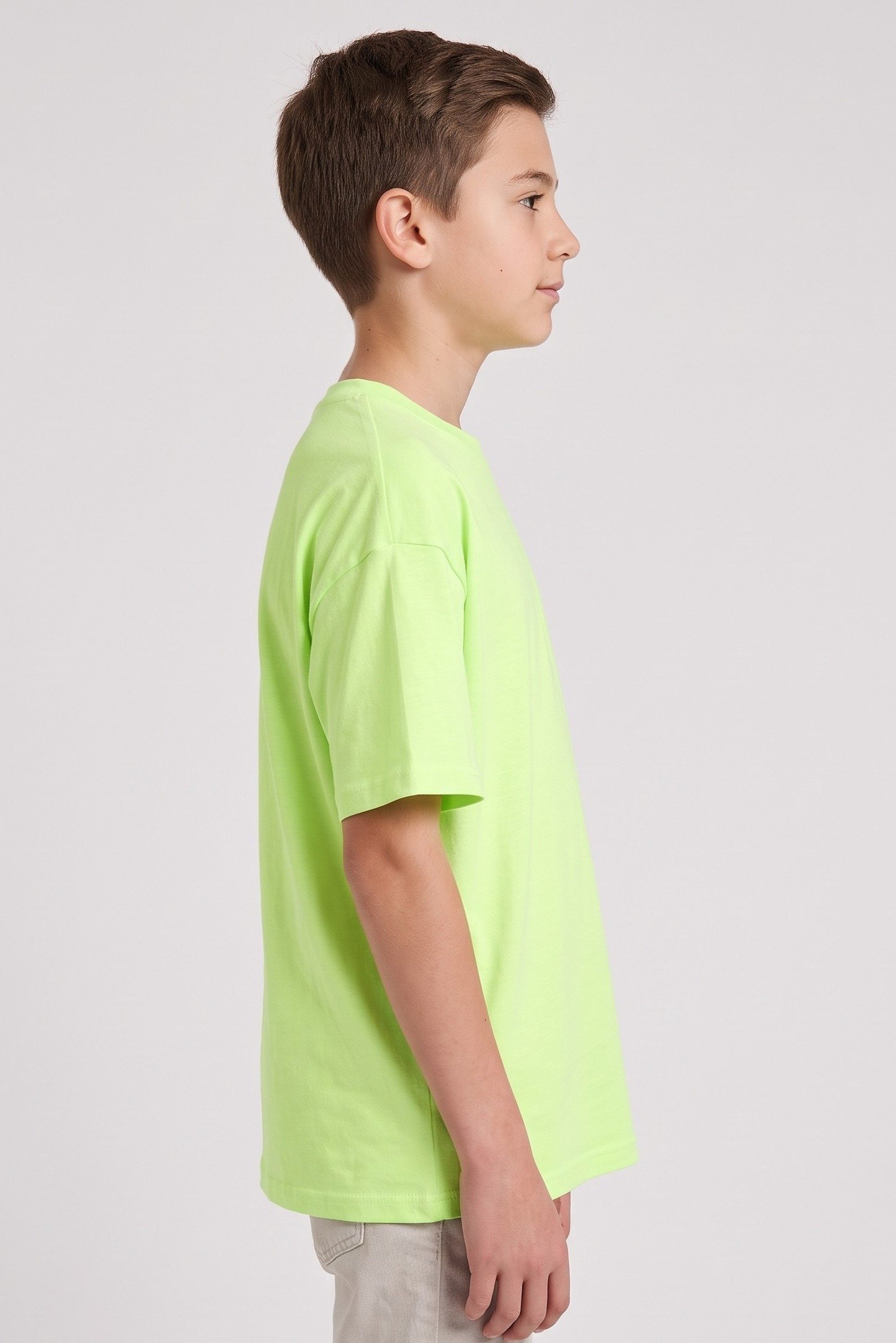 Kids Boy Crew Neck Short Sleeve Plain T-Shirt, Green