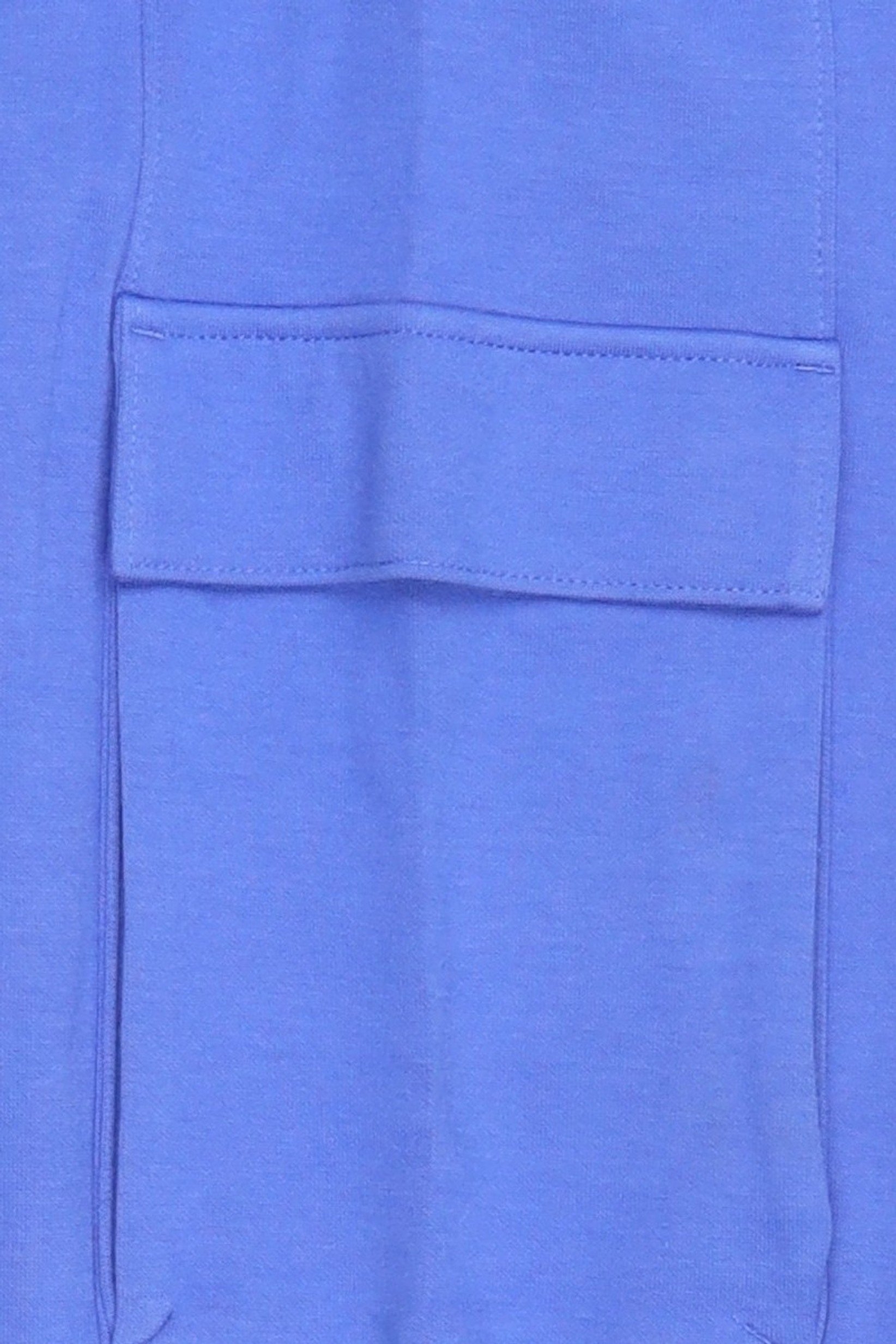 Kids Boy Regular Fit Solid Cargo Pants, Blue