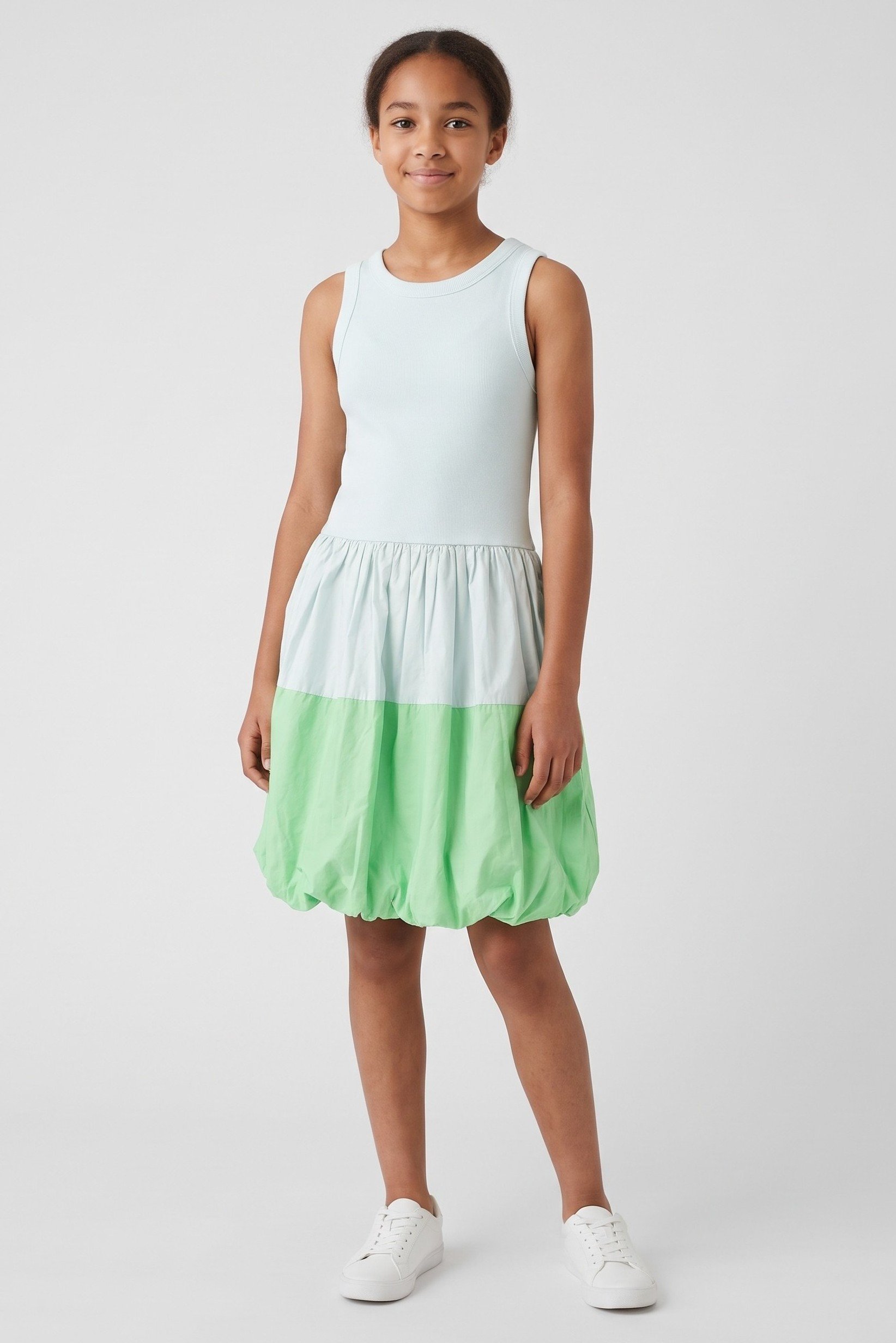 Kids Girl Colorblock Bubble Hem Dress, Multicolor