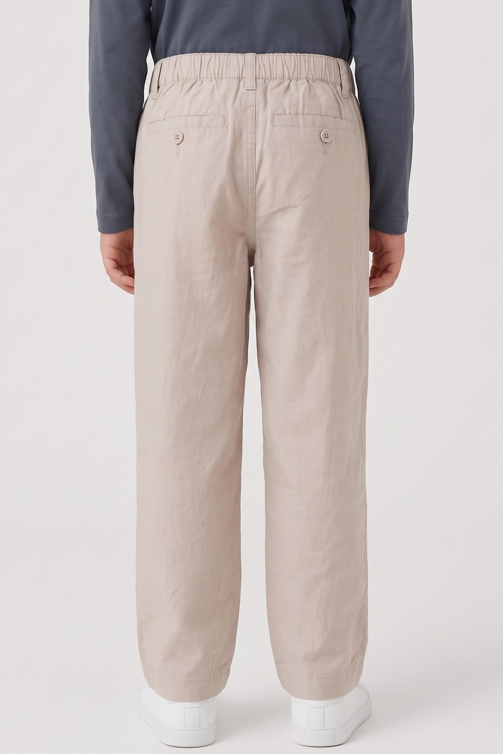 Kids Boy Chambray Pants, Beige