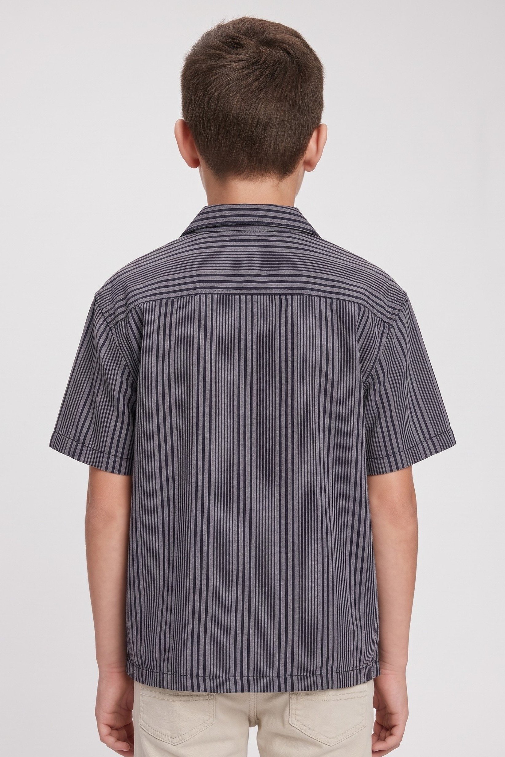 Kids Boy Short Sleeve Stripe Shirt, Multicolor