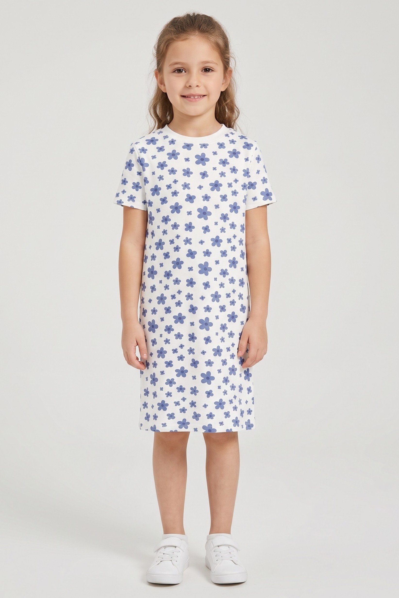Kids Girl Floral Print Dress, Multicolor