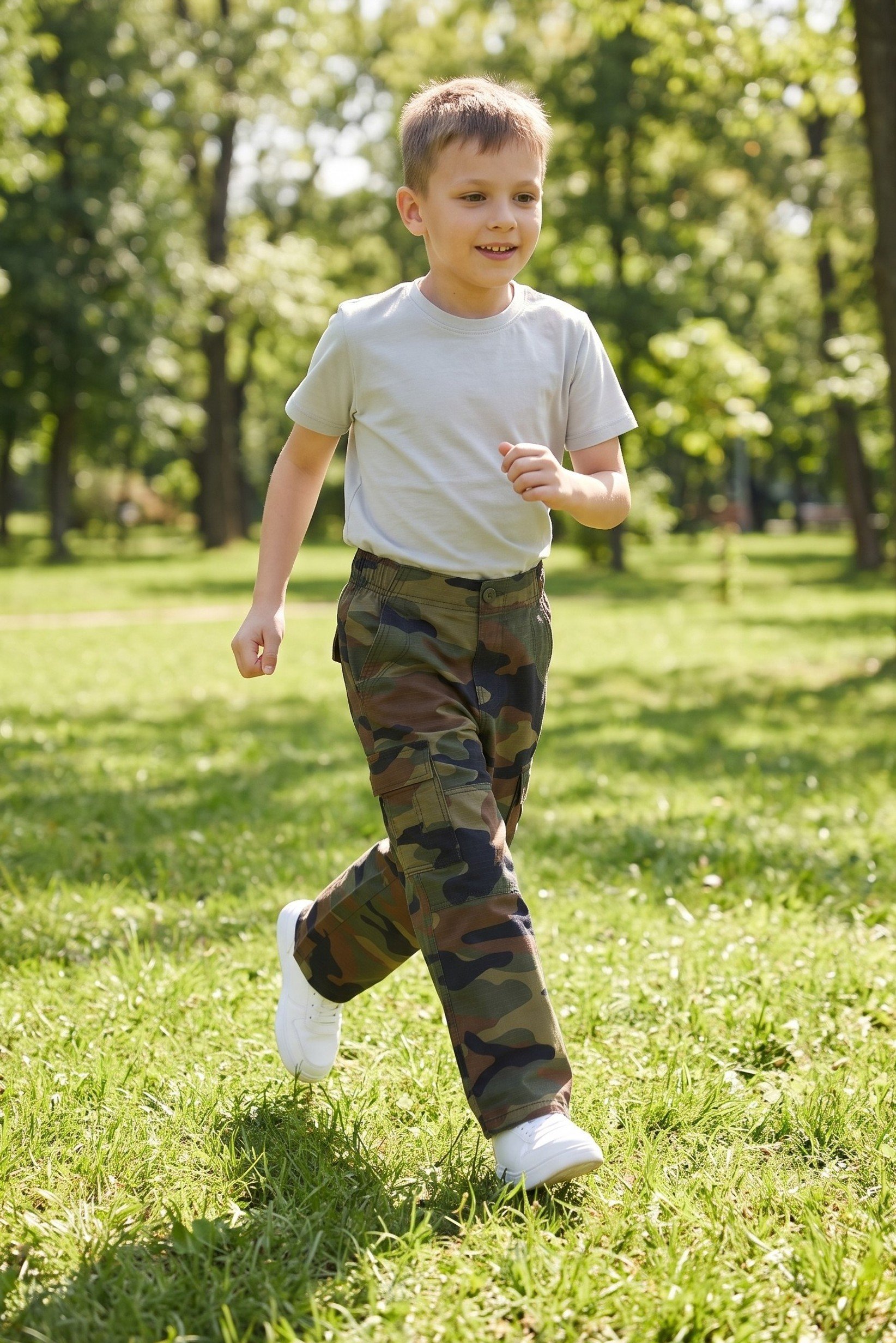 Kids Boy Camouflage Cargo Pants, Multicolor