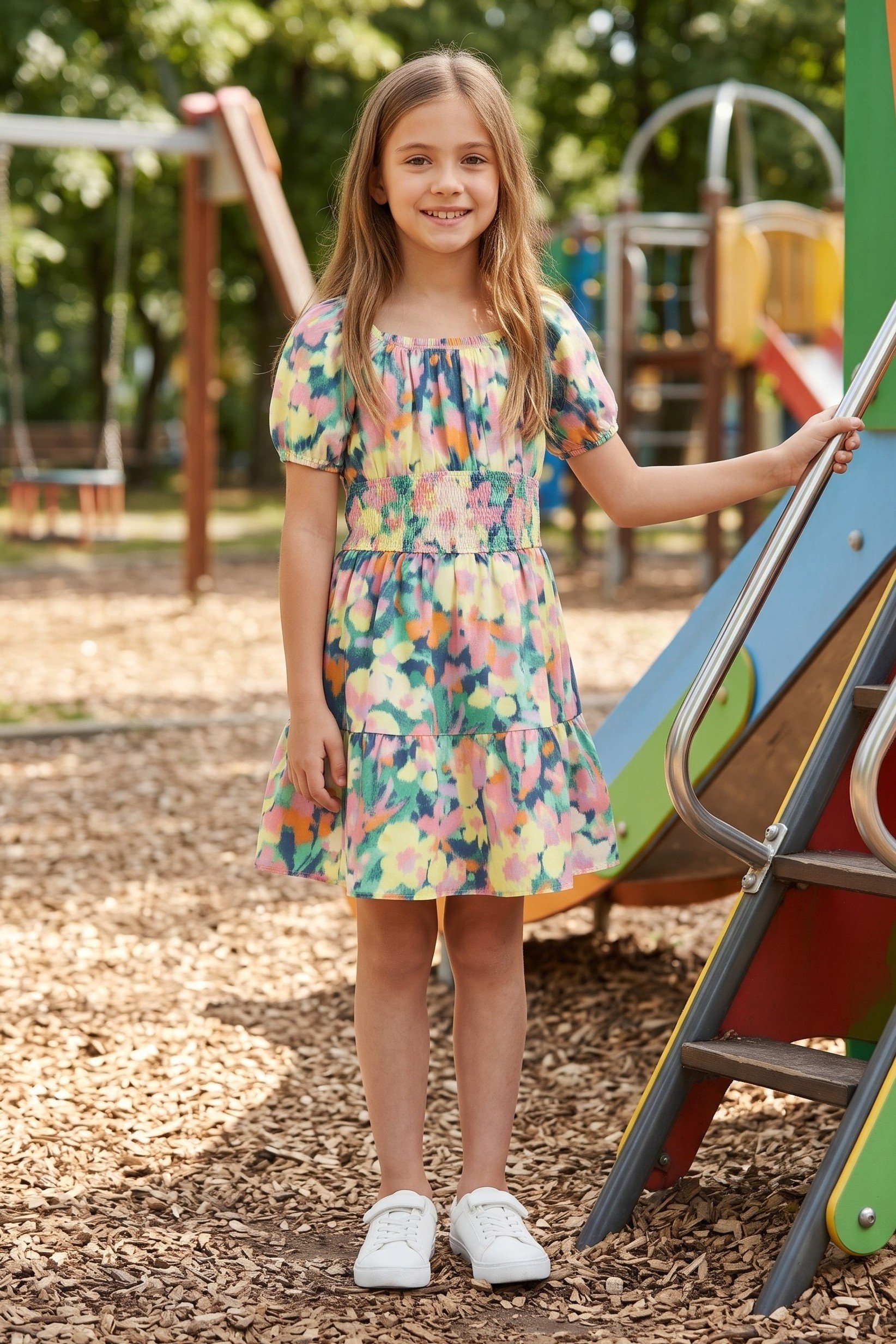 Kids Girl Tie Dye Dress, Multicolor