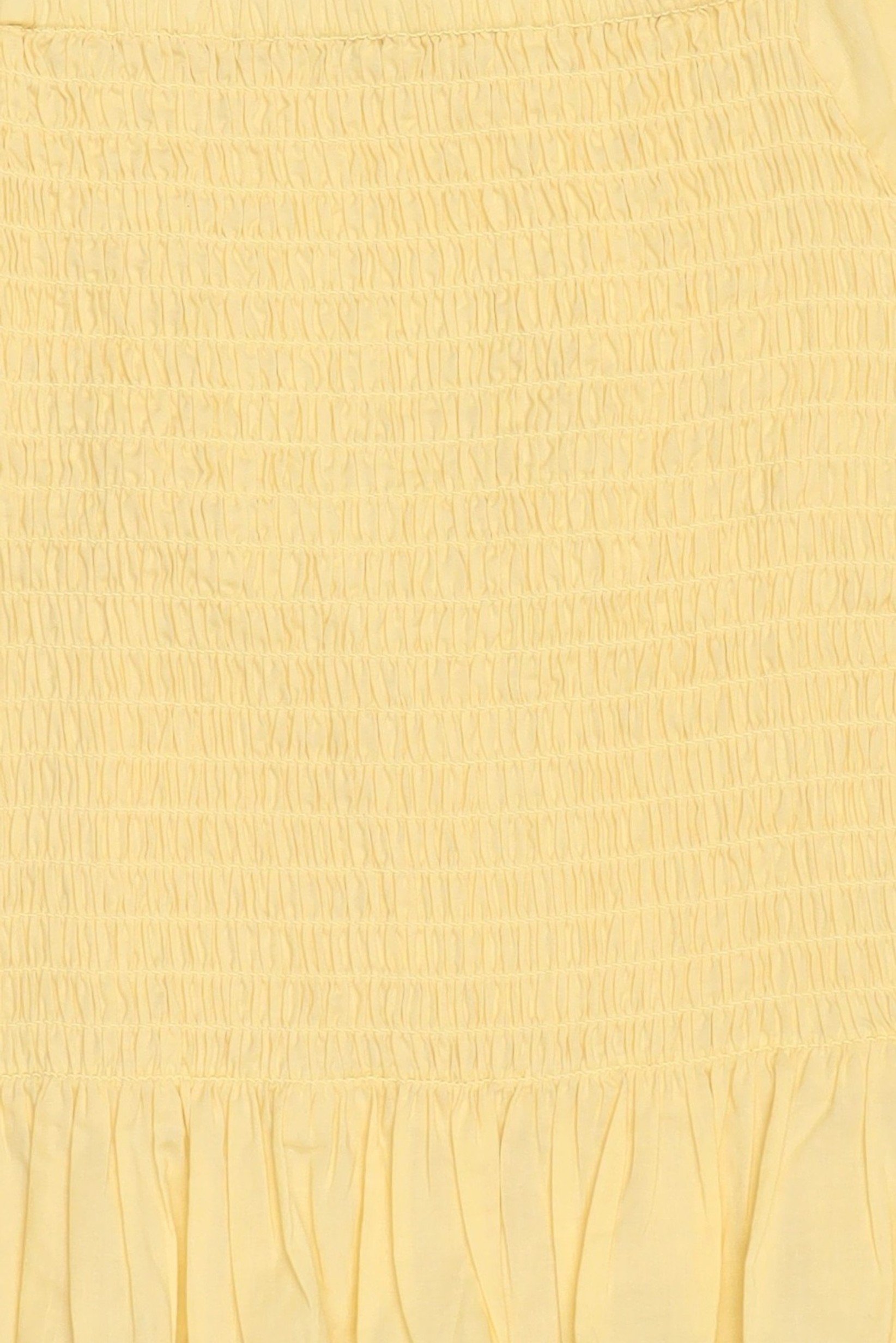 Kids Girl Square Neck Short Sleeve Plain Top, Yellow