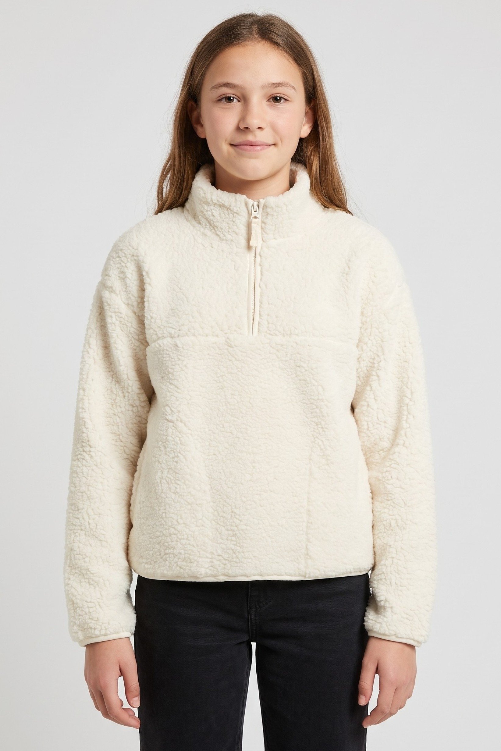 Kids Girl Textured Jacket, Off White