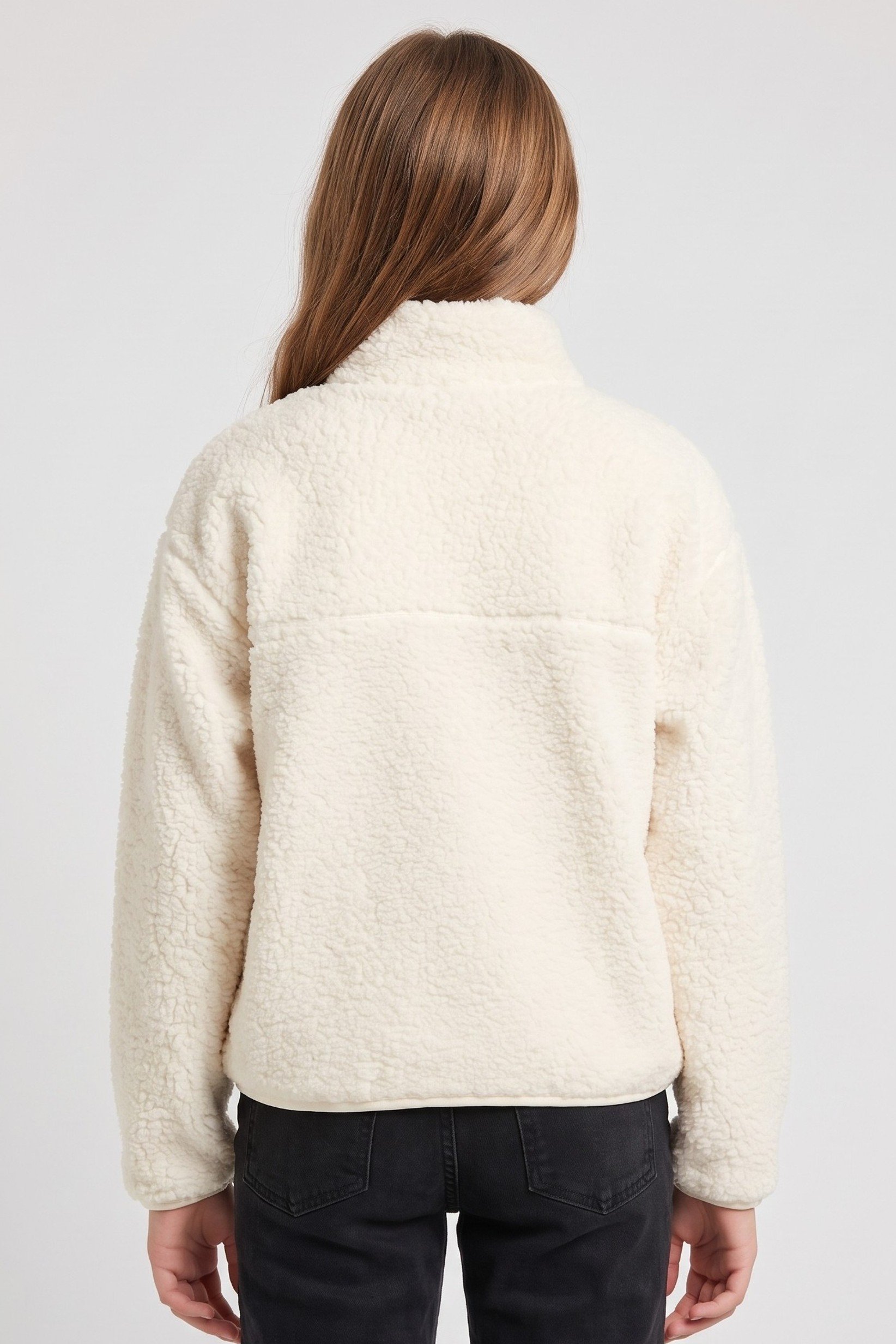 Kids Girl Textured Jacket, Off White