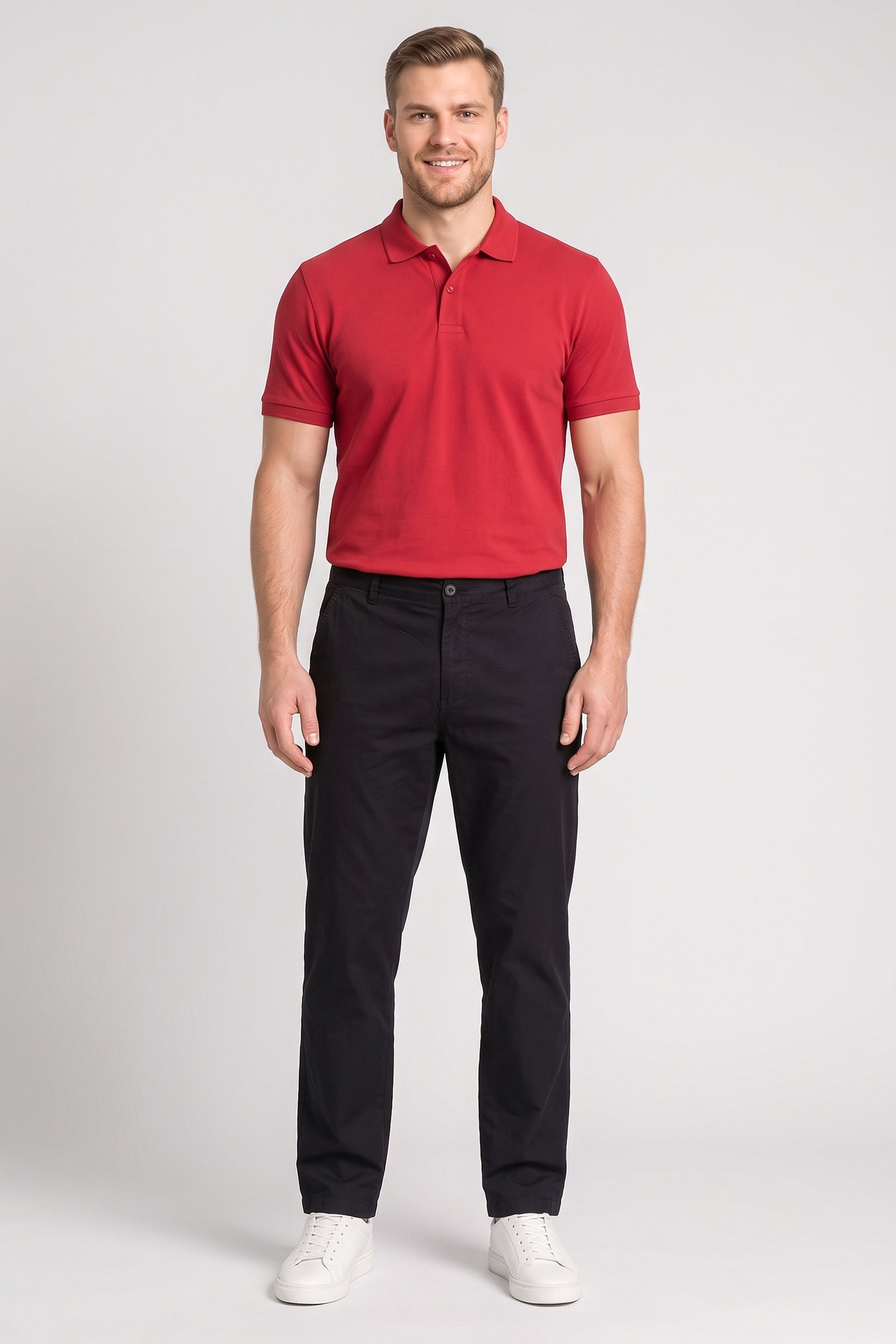 Men Loose Fit Solid Chino Pants, Black