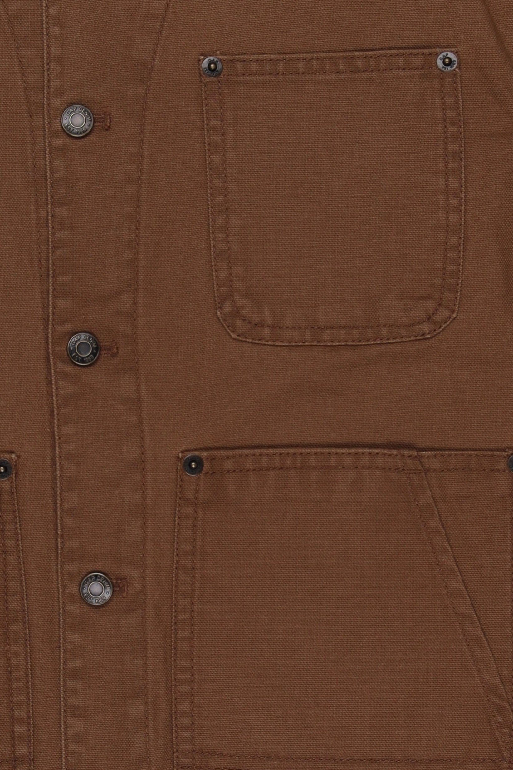 Kids Boy Plain Denim Jacket Shirt, Brown