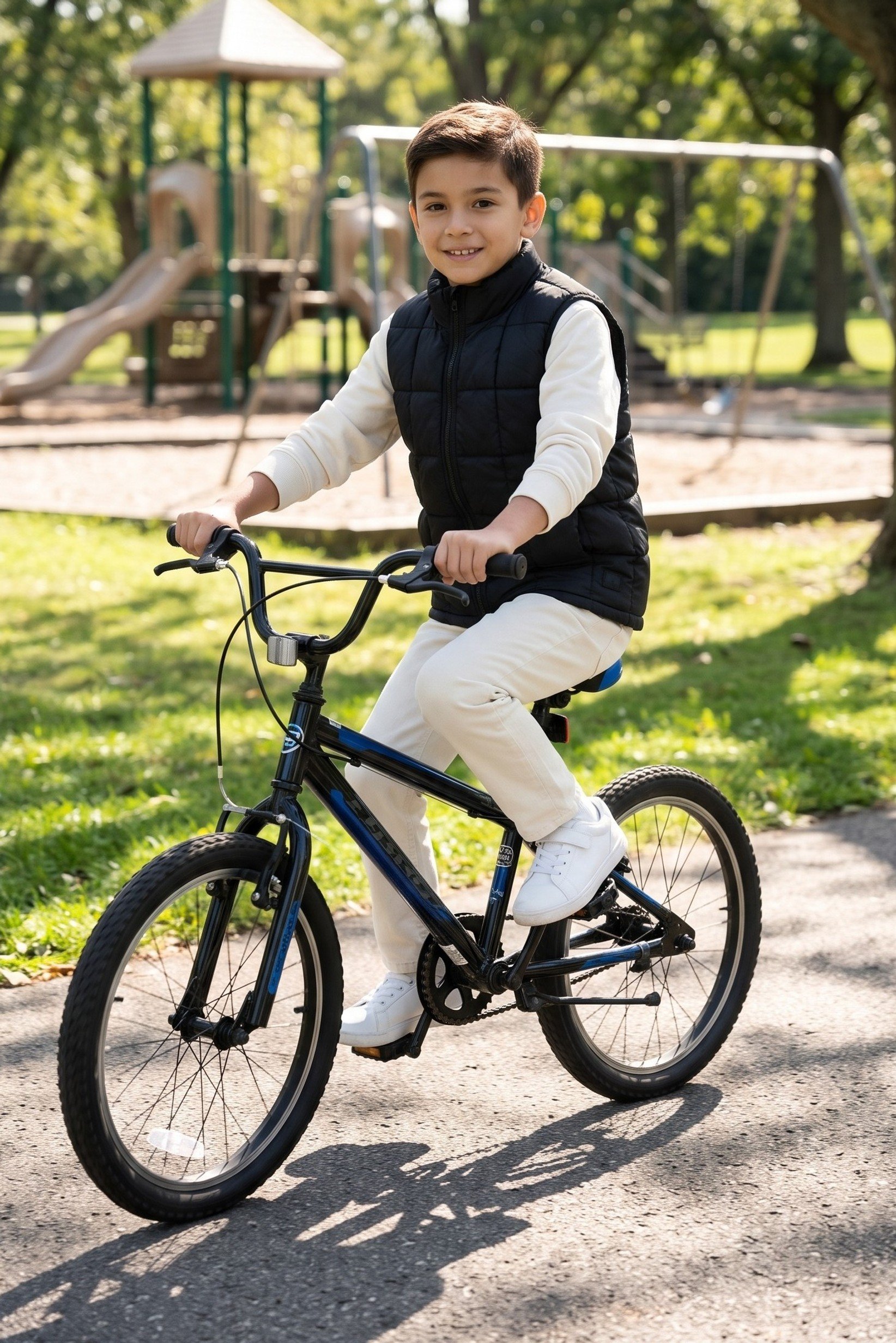 Kids Boy Quilted Vest Jacket, Black