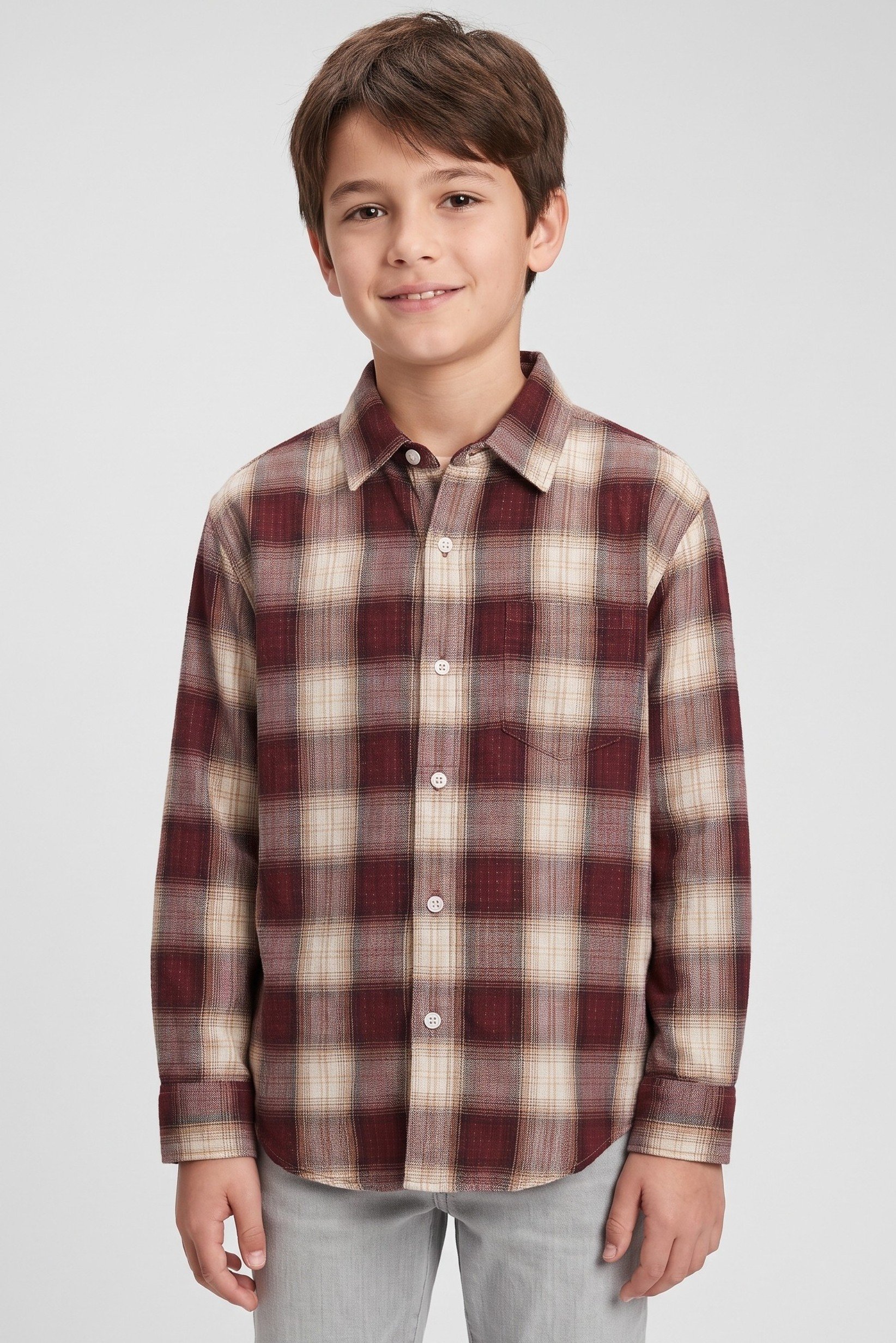 Kids Boy Plaid Long Sleeve Casual Shirt, Multicolor