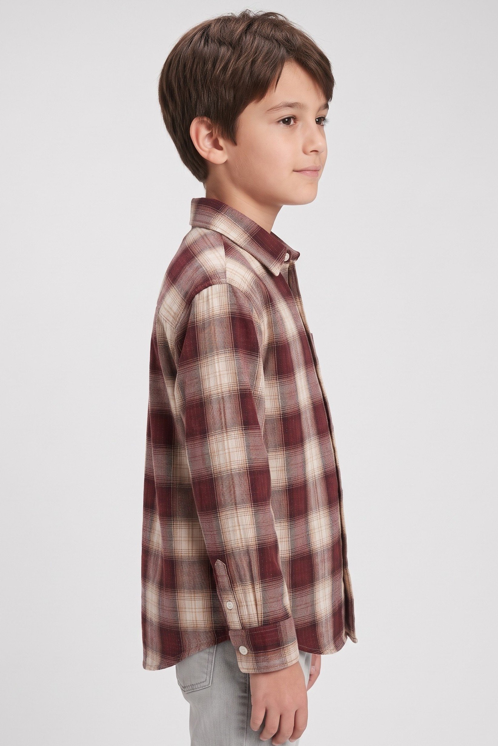 Kids Boy Plaid Long Sleeve Casual Shirt, Multicolor