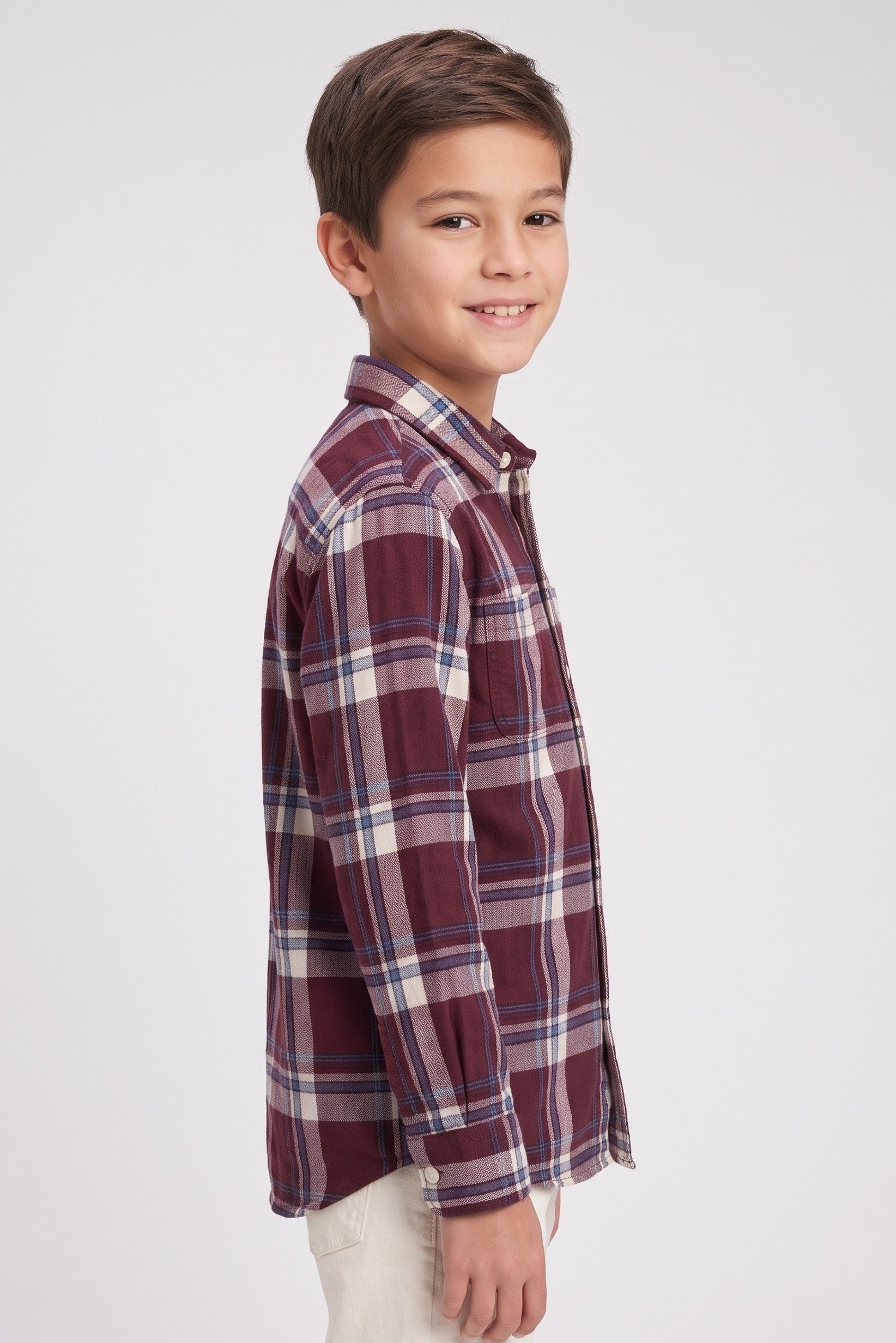 Kids Boy Plaid Long Sleeve Casual Shirt, Multicolor