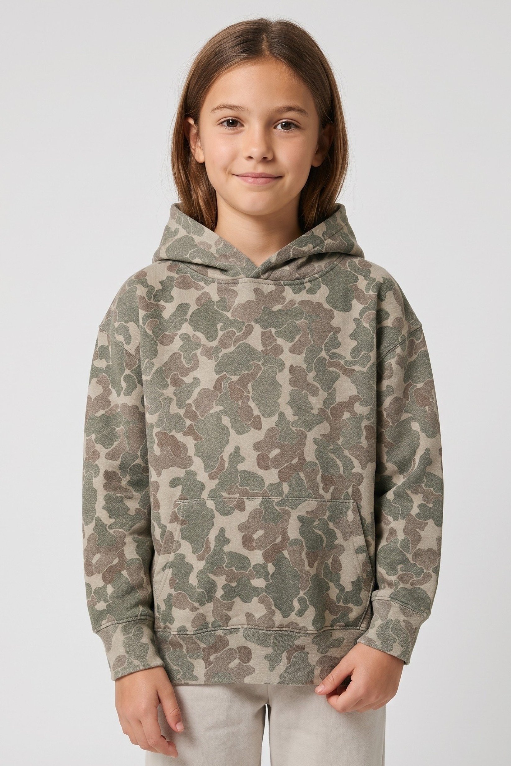 Kids Girl Long Sleeve Camouflage Hoodie, Multicolor