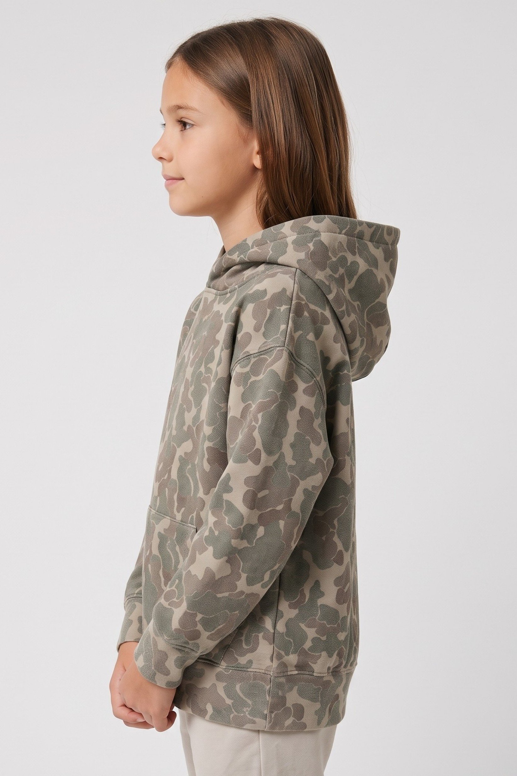 Kids Girl Long Sleeve Camouflage Hoodie, Multicolor