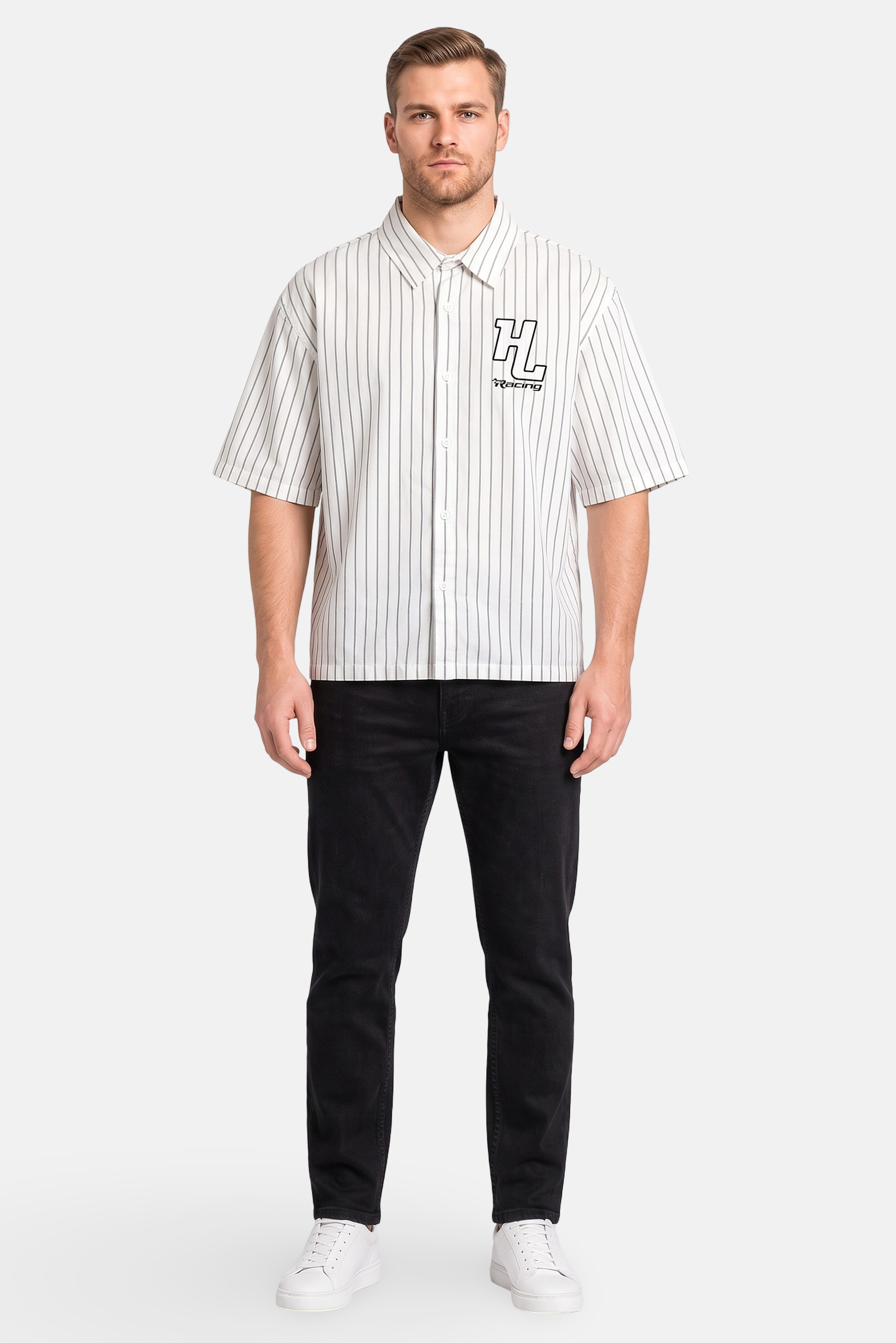 Men Regular Fit Short Sleeve Stripes Shirt, Multicolor
