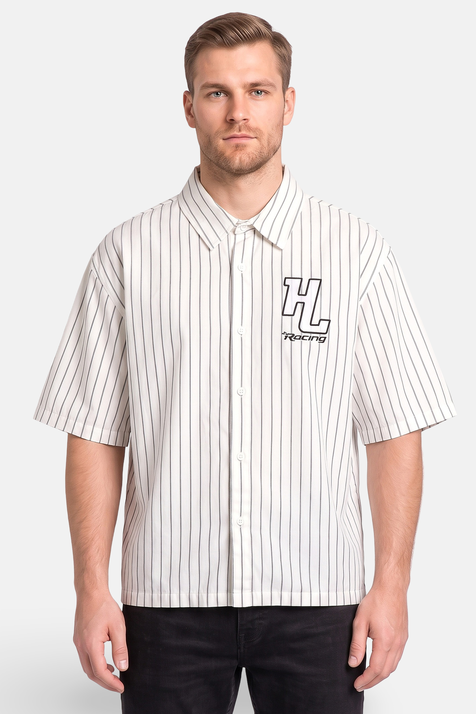 Men Regular Fit Short Sleeve Stripes Shirt, Multicolor