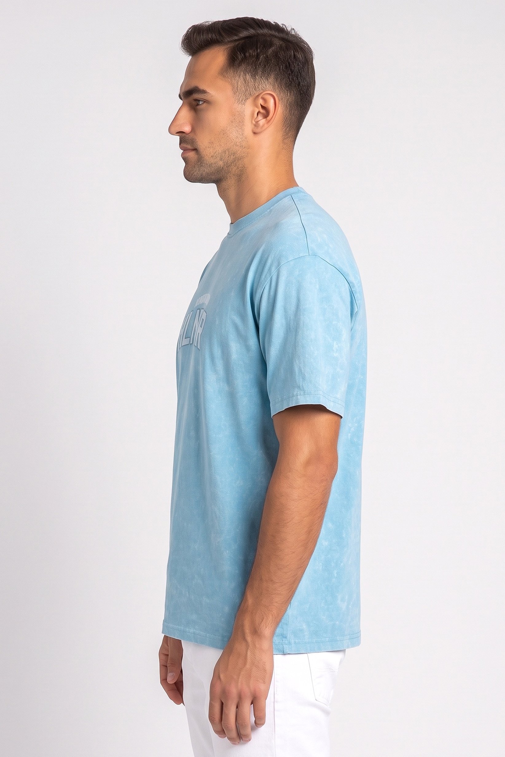 Zoom Men Crew Neck Short Sleeve Graphic Print T-Shirt, Light Blue