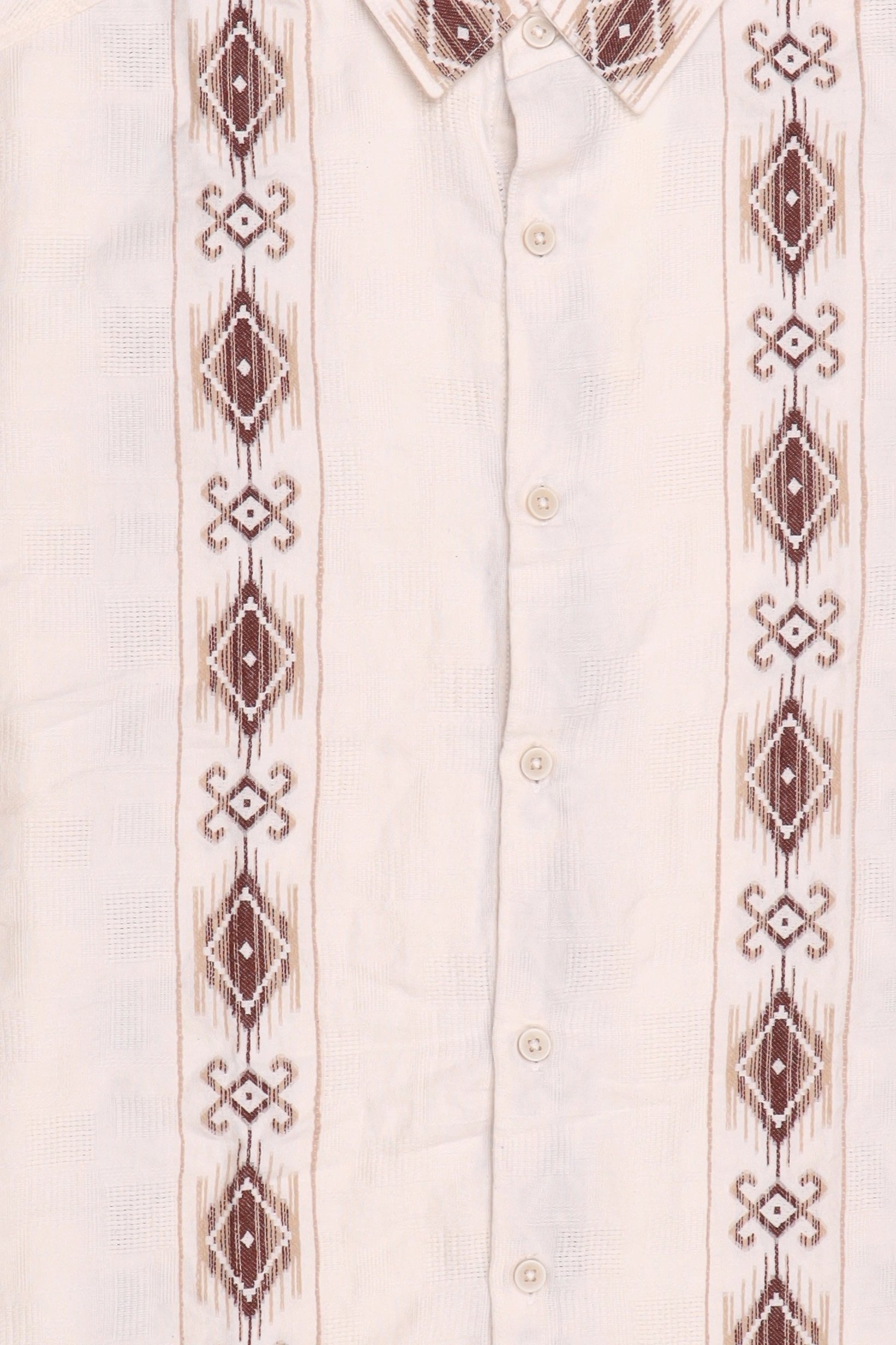 Native Highlander Men Regular Fit Short Sleeve Embroidered Casual Shirt, Multicolor