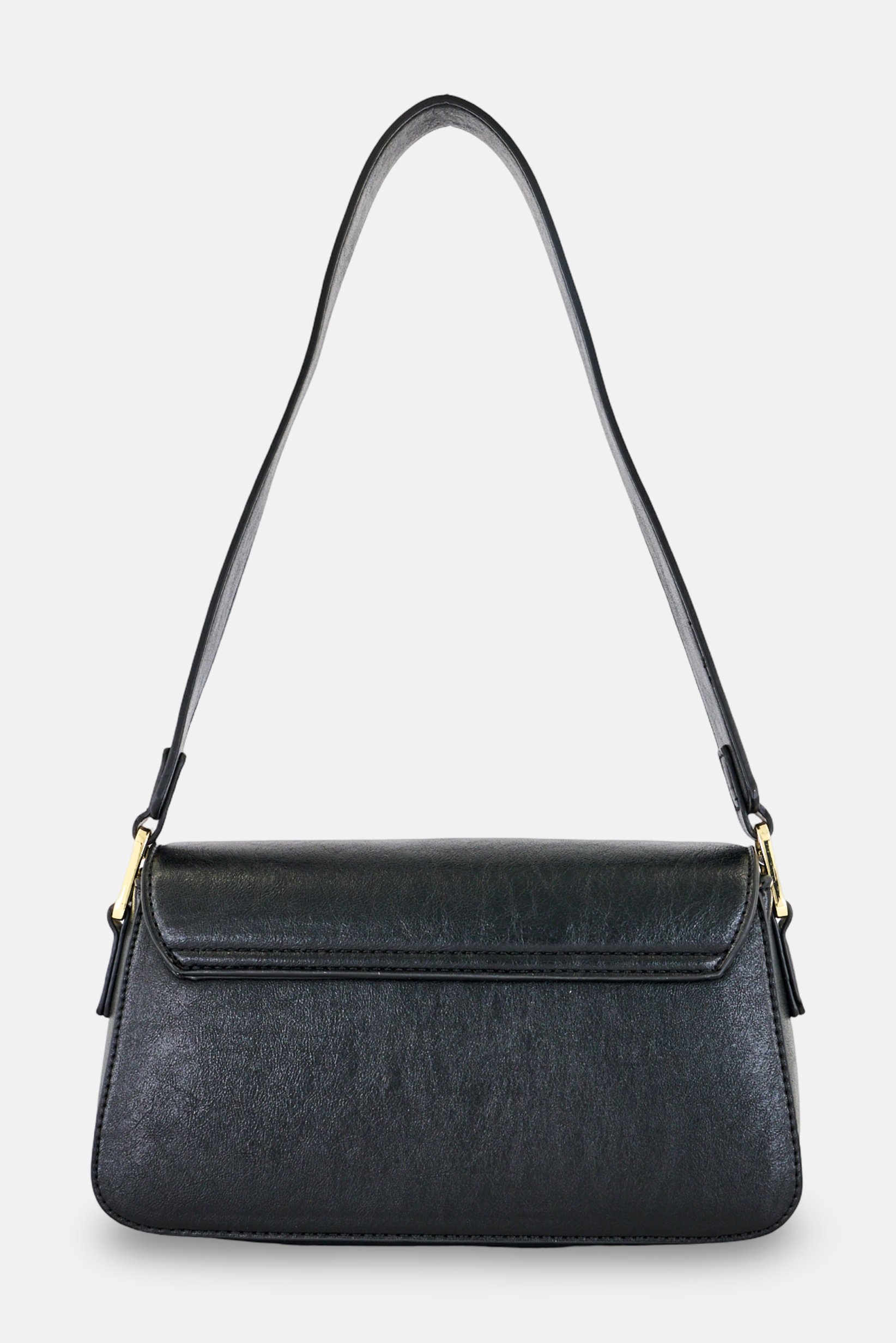 Women Brand Logo Shoulder Bag, Black