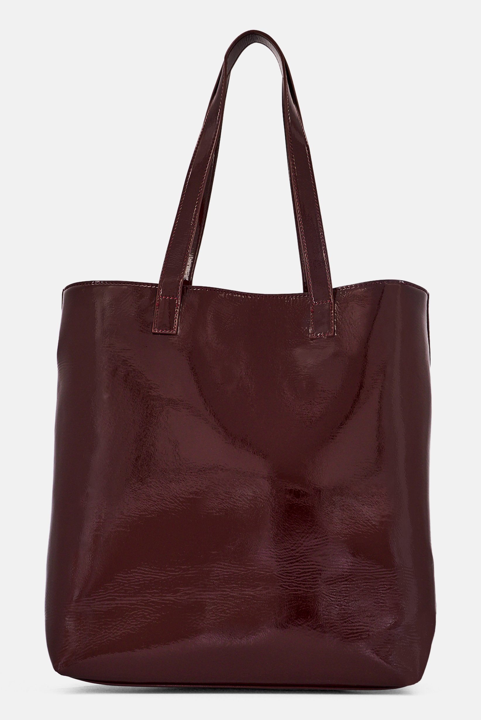 Women Brand Logo Tote Bag With Purse, Burgundy