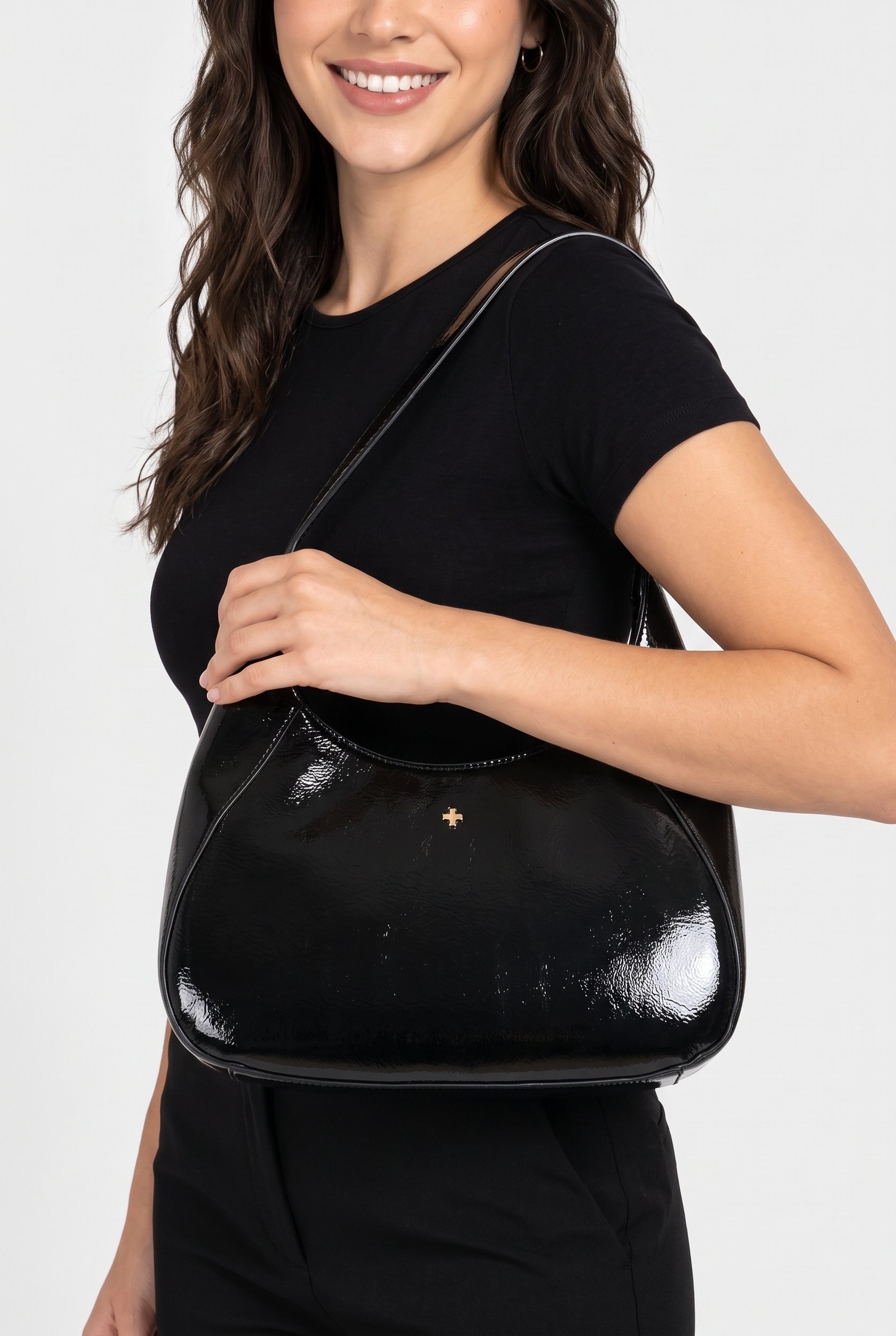 Women Graphic Print Handbag, Black
