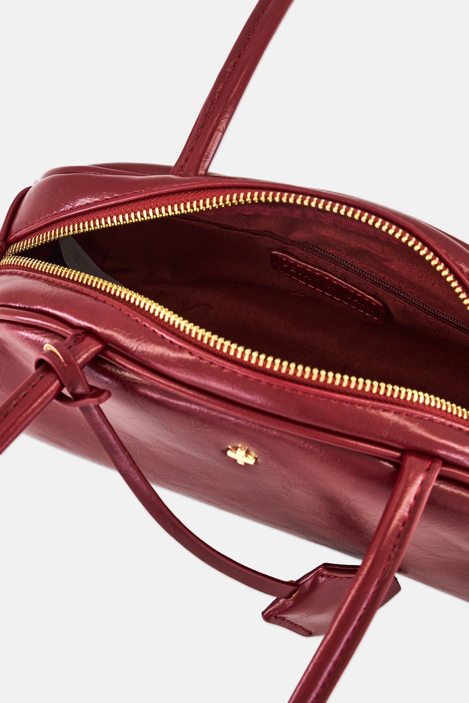 Women Brand Logo Shoulder Bag, Red