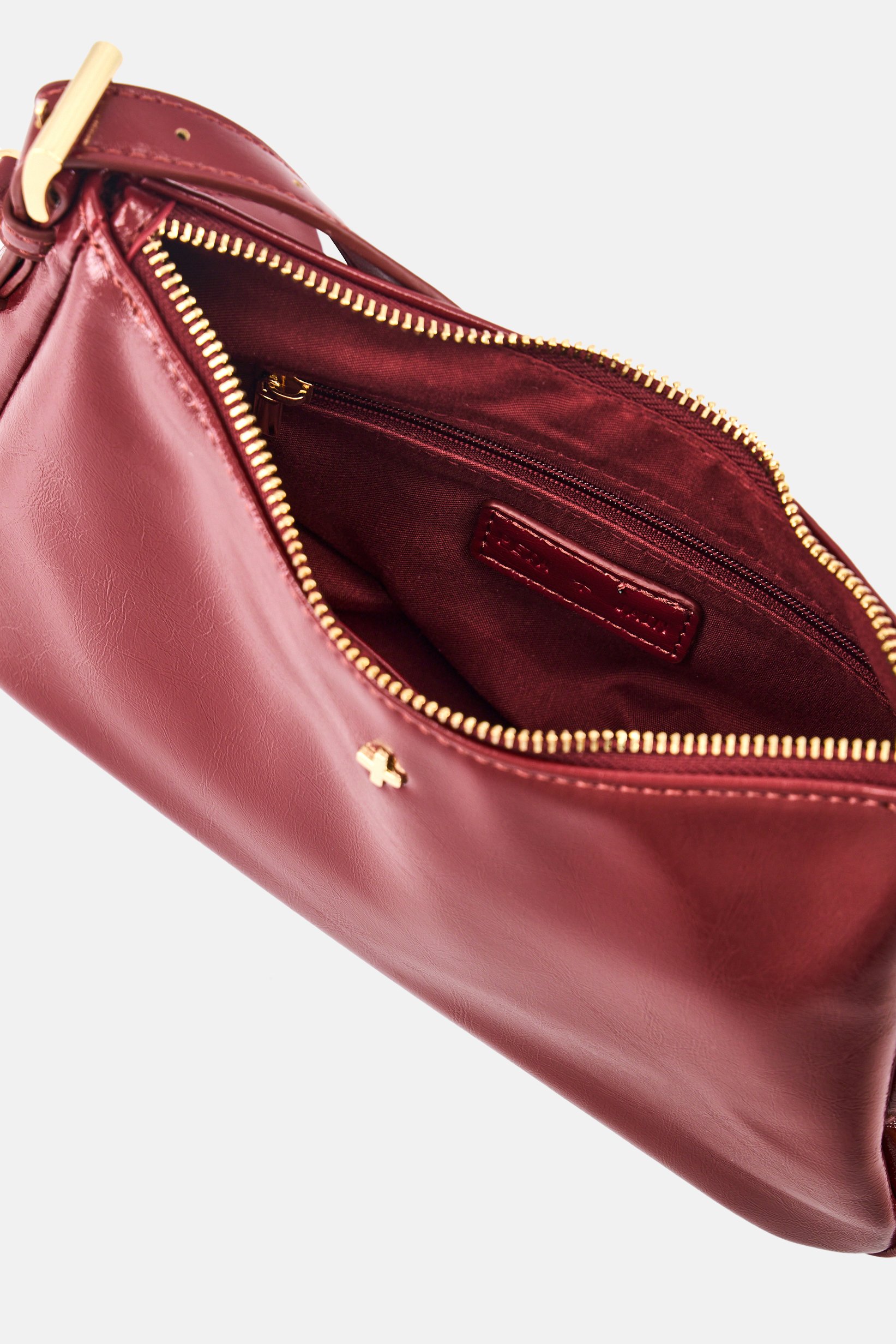 Women Brand Logo Shoulder Bag, Maroon
