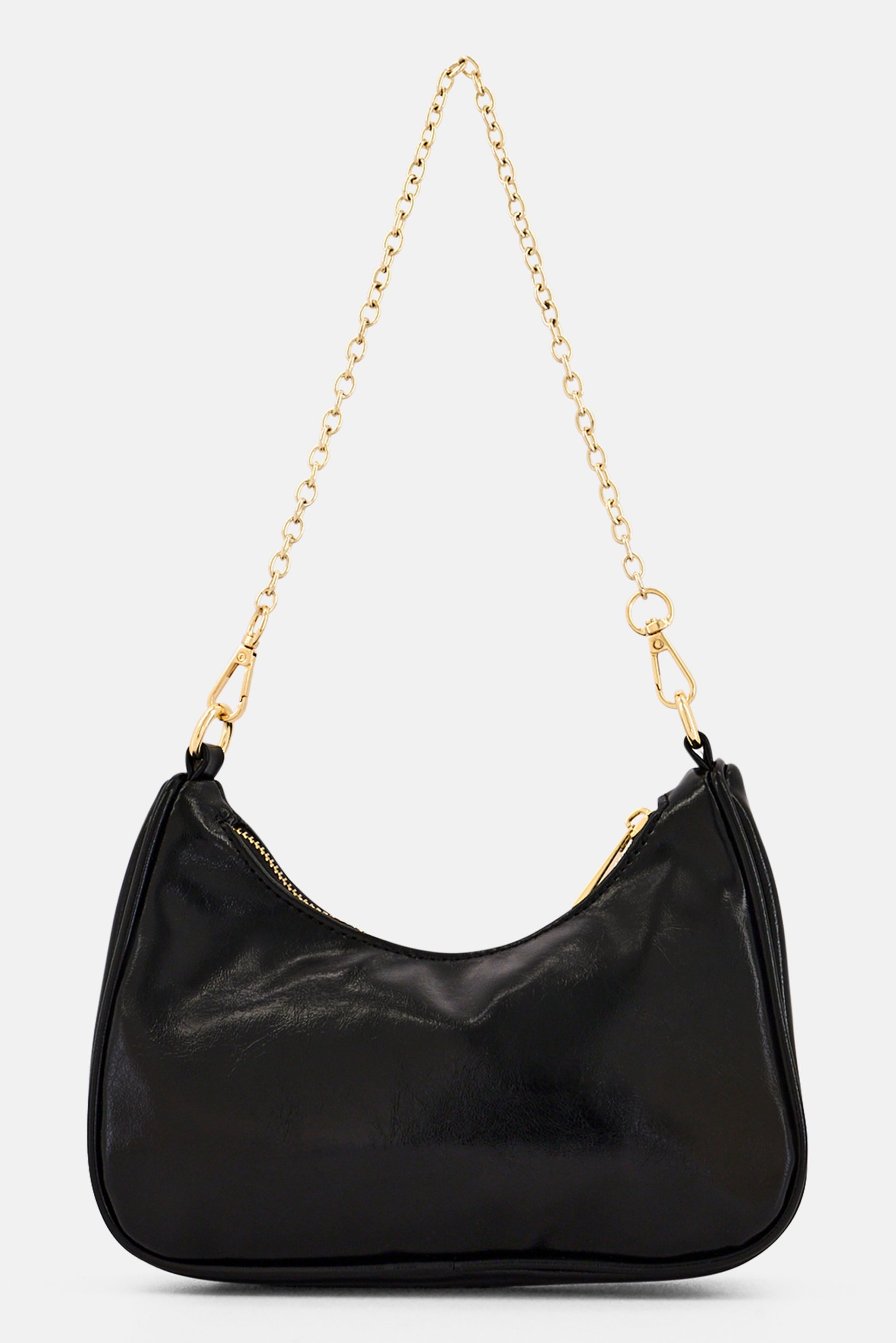 Women Brand Logo Shoulder Bag, Black