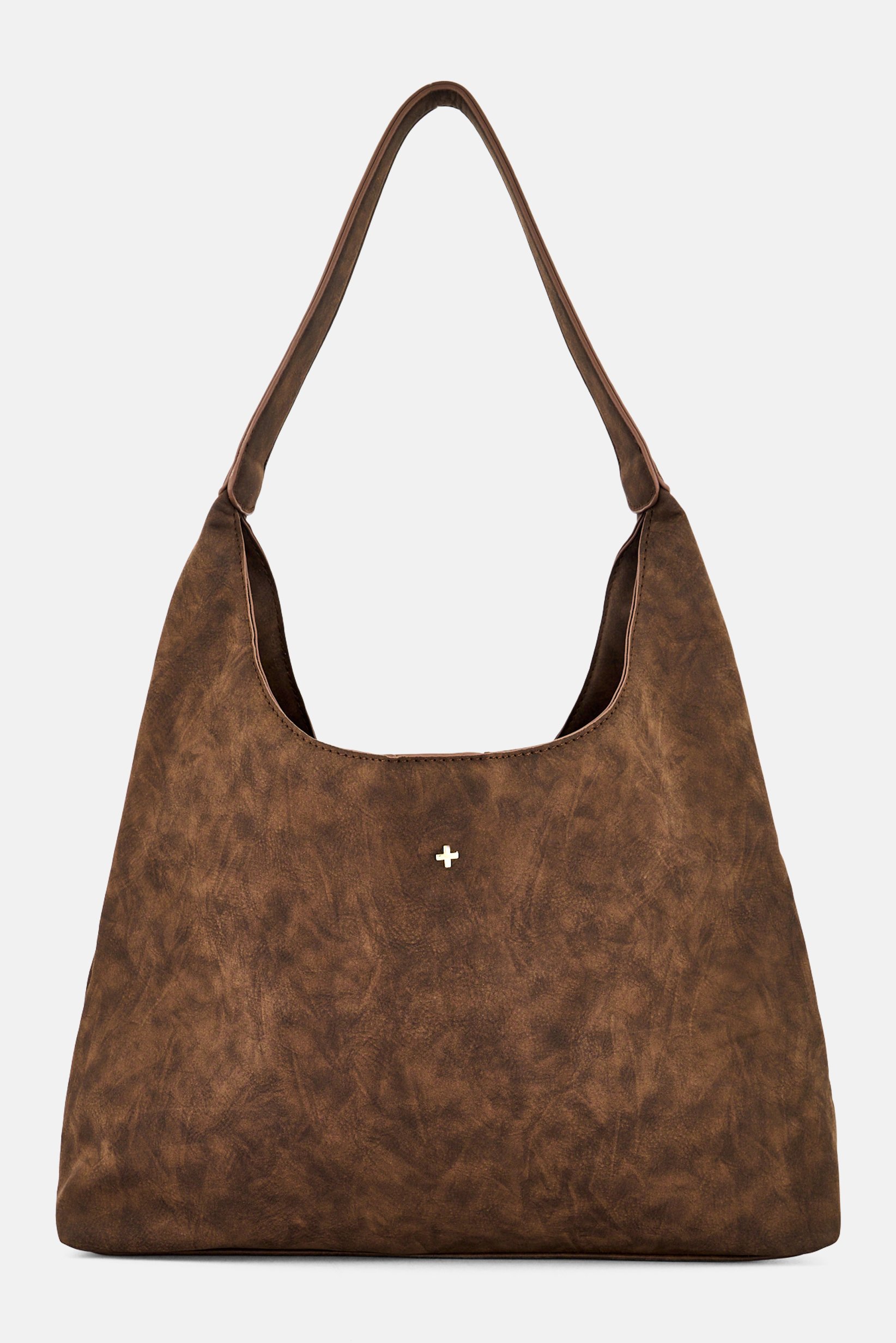 Women Solid Tote Bag, Chocolate Brown