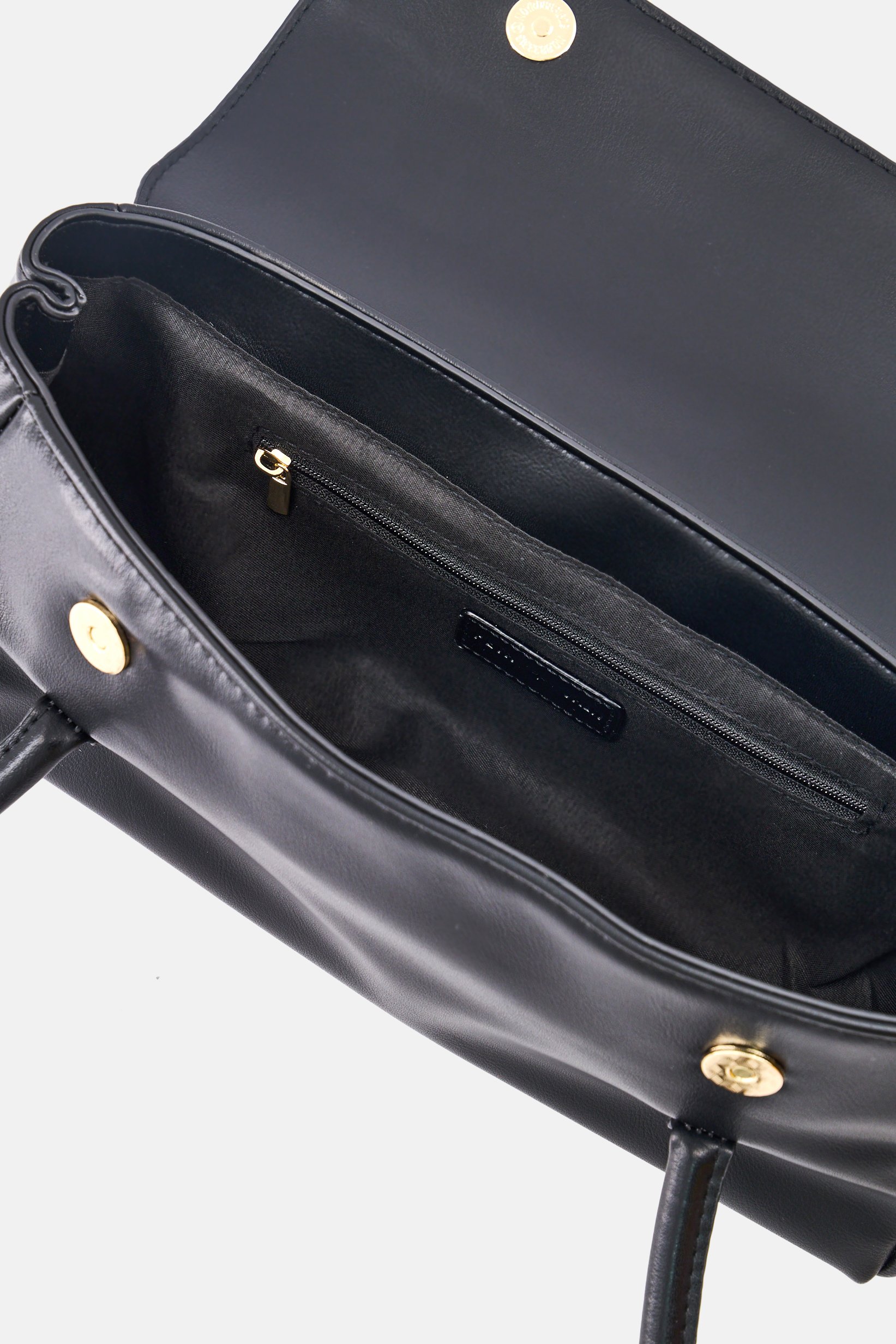 Women Brand Logo Shoulder Bag, Black