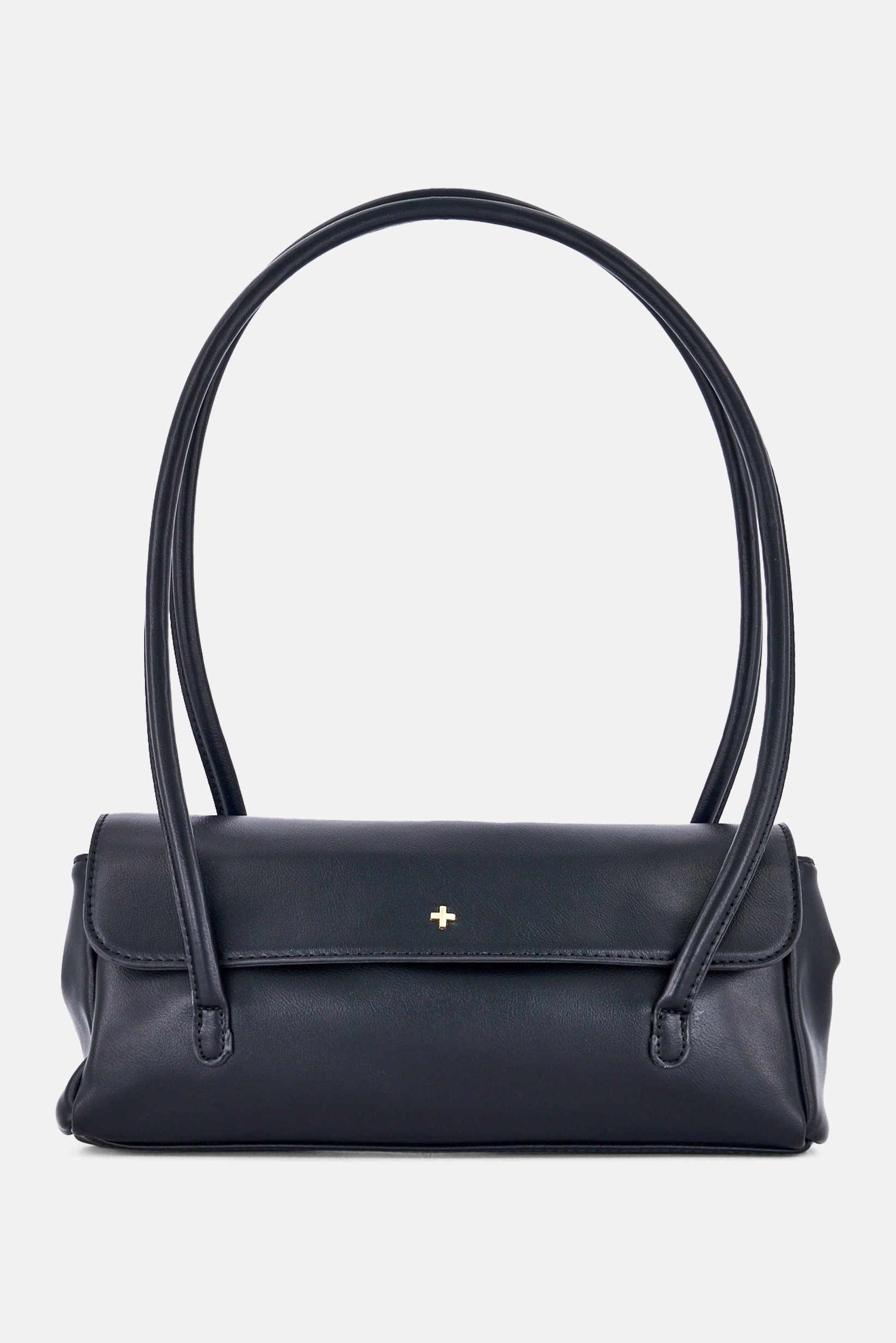 Women Brand Logo Shoulder Bag, Black