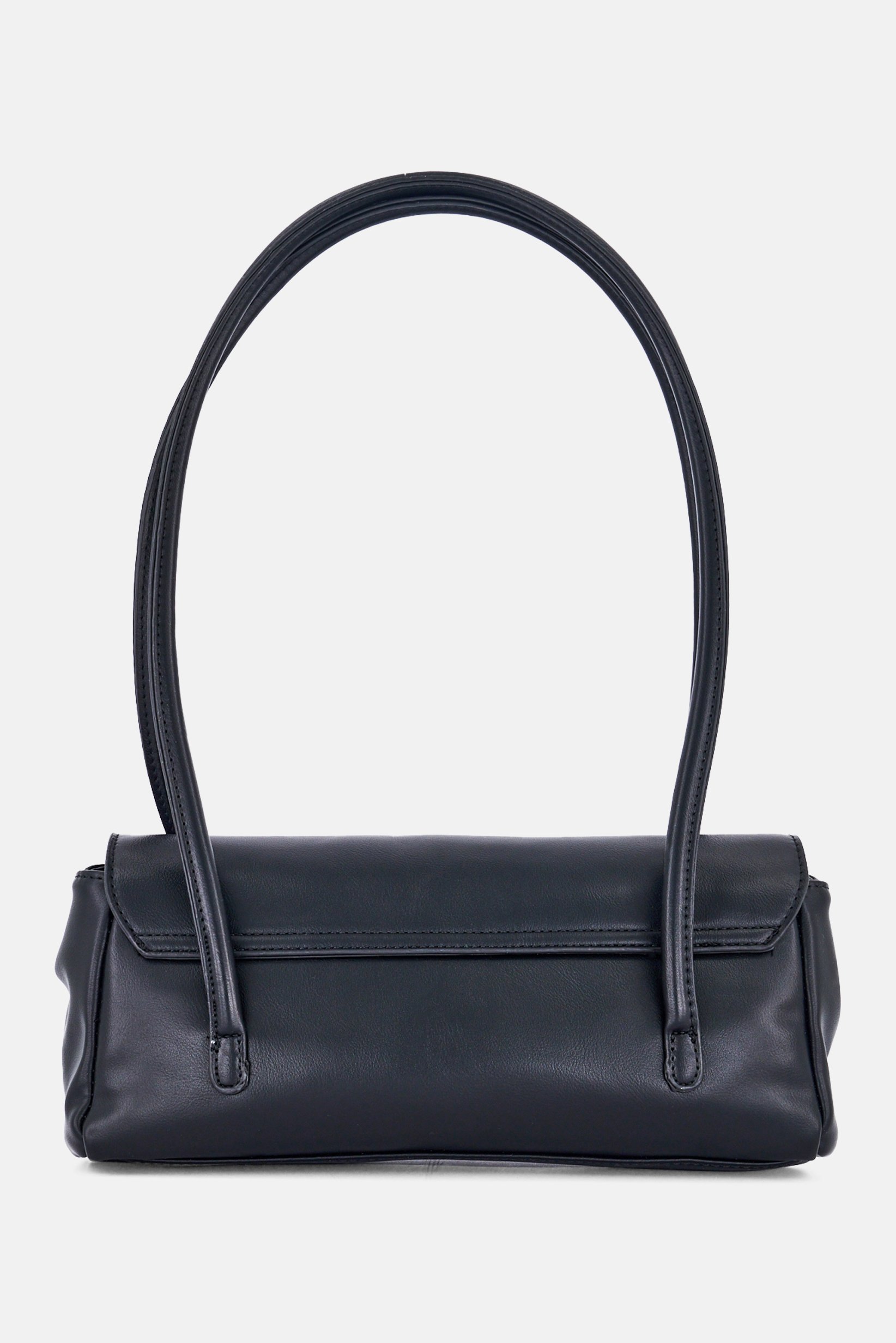 Women Brand Logo Shoulder Bag, Black