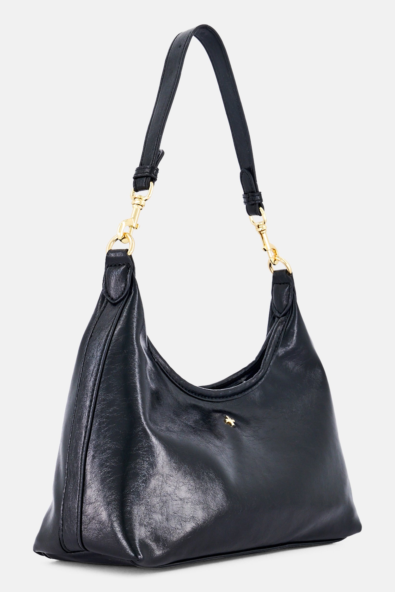 Women Brand Logo Shoulder Bag, Black
