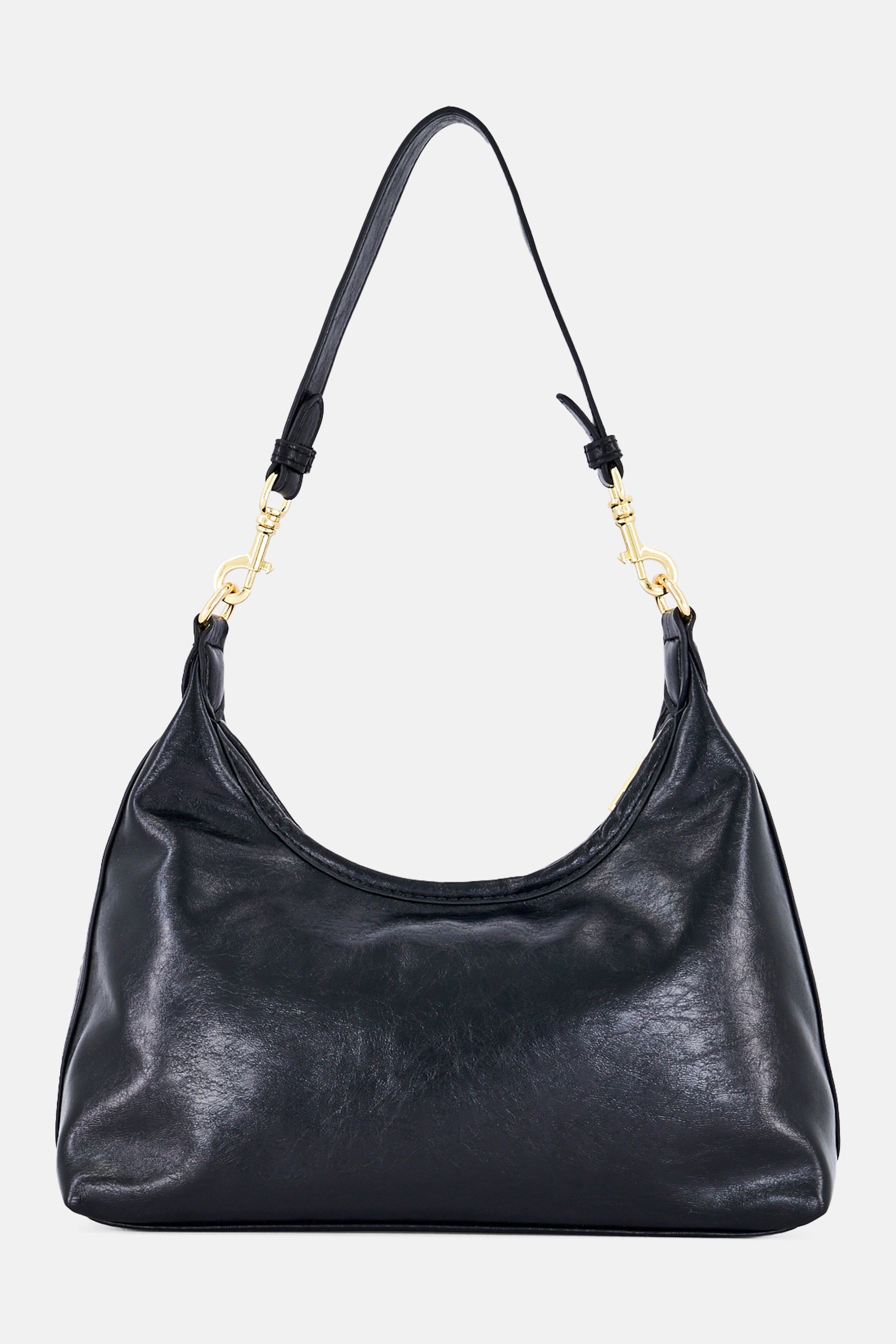 Women Brand Logo Shoulder Bag, Black