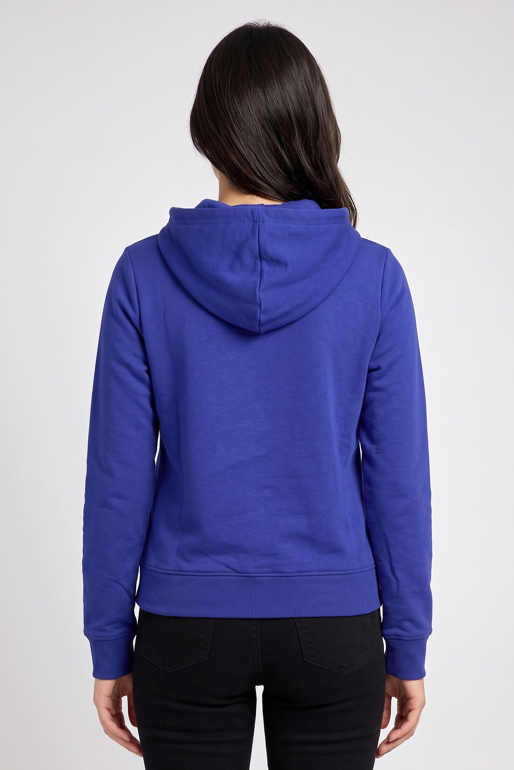 Women Brand Logo Long Sleeve Hoodie, Blue