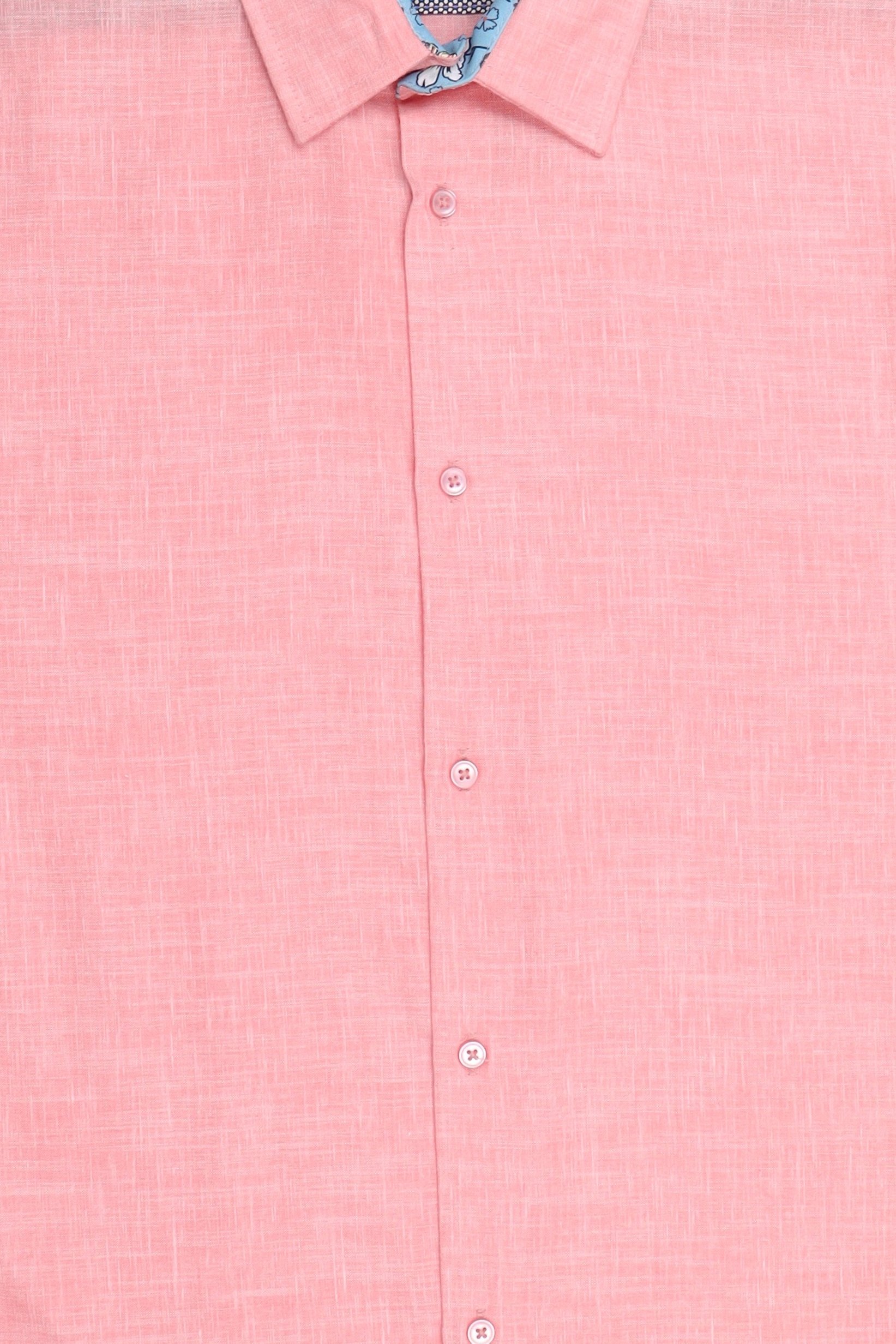Men Regular Fit Chambray Long Sleeves Casual Shirt, Pink