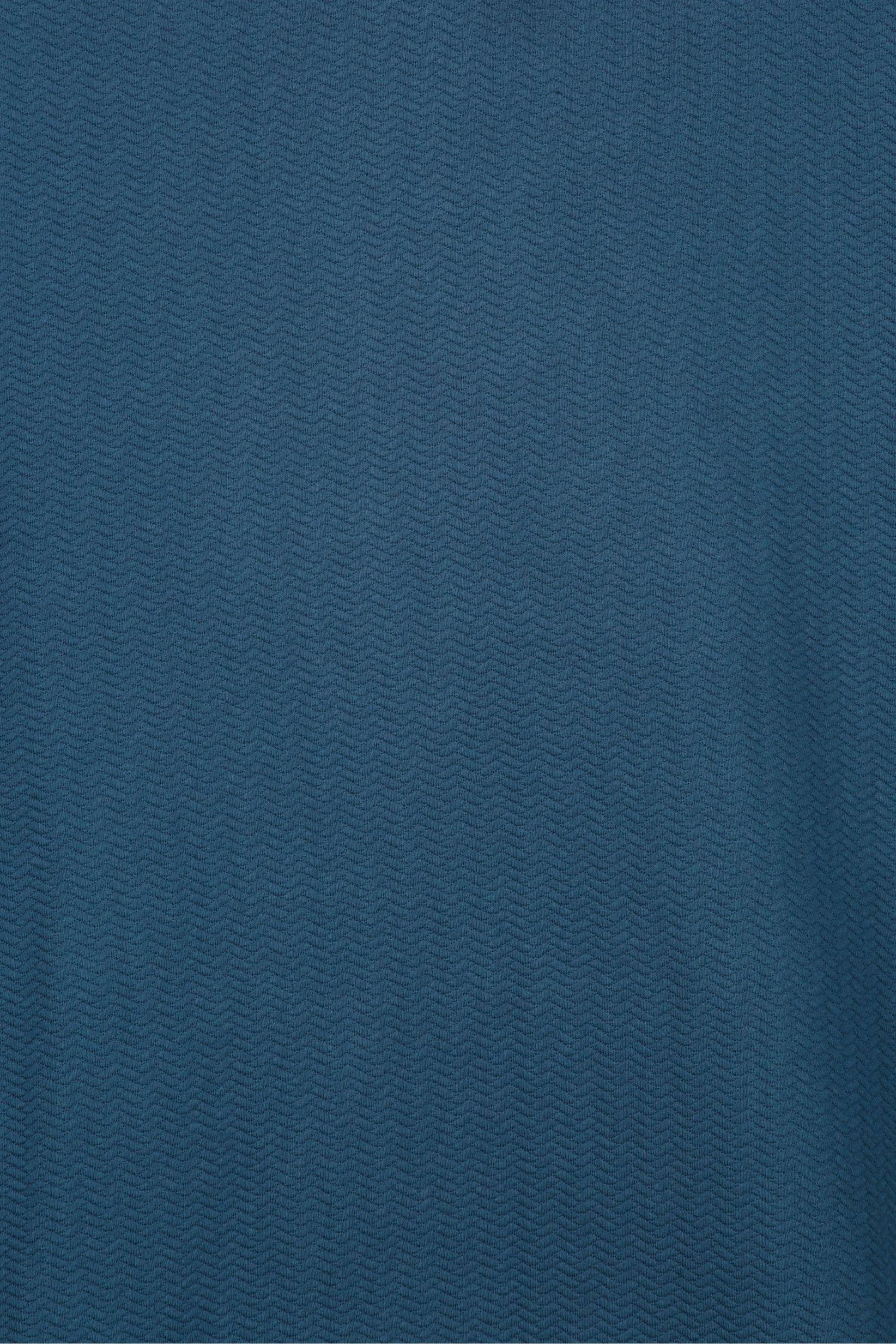 Men Long Sleeve Textured Hoodie, Teal Blue