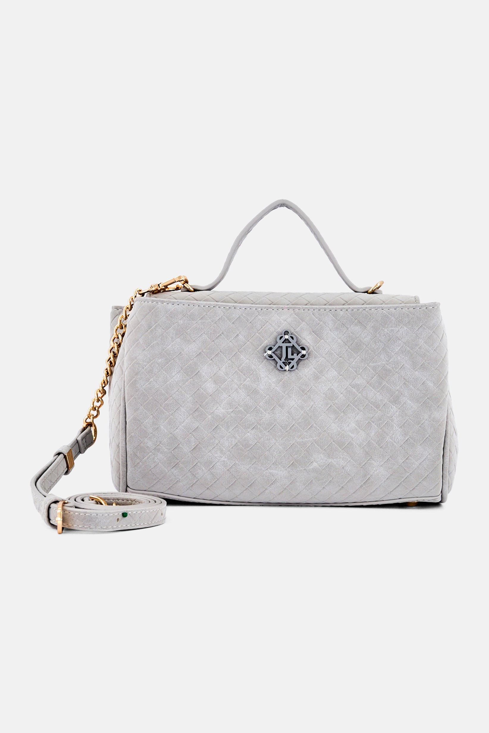 Women Brand Logo Cross Body Bag, Grey