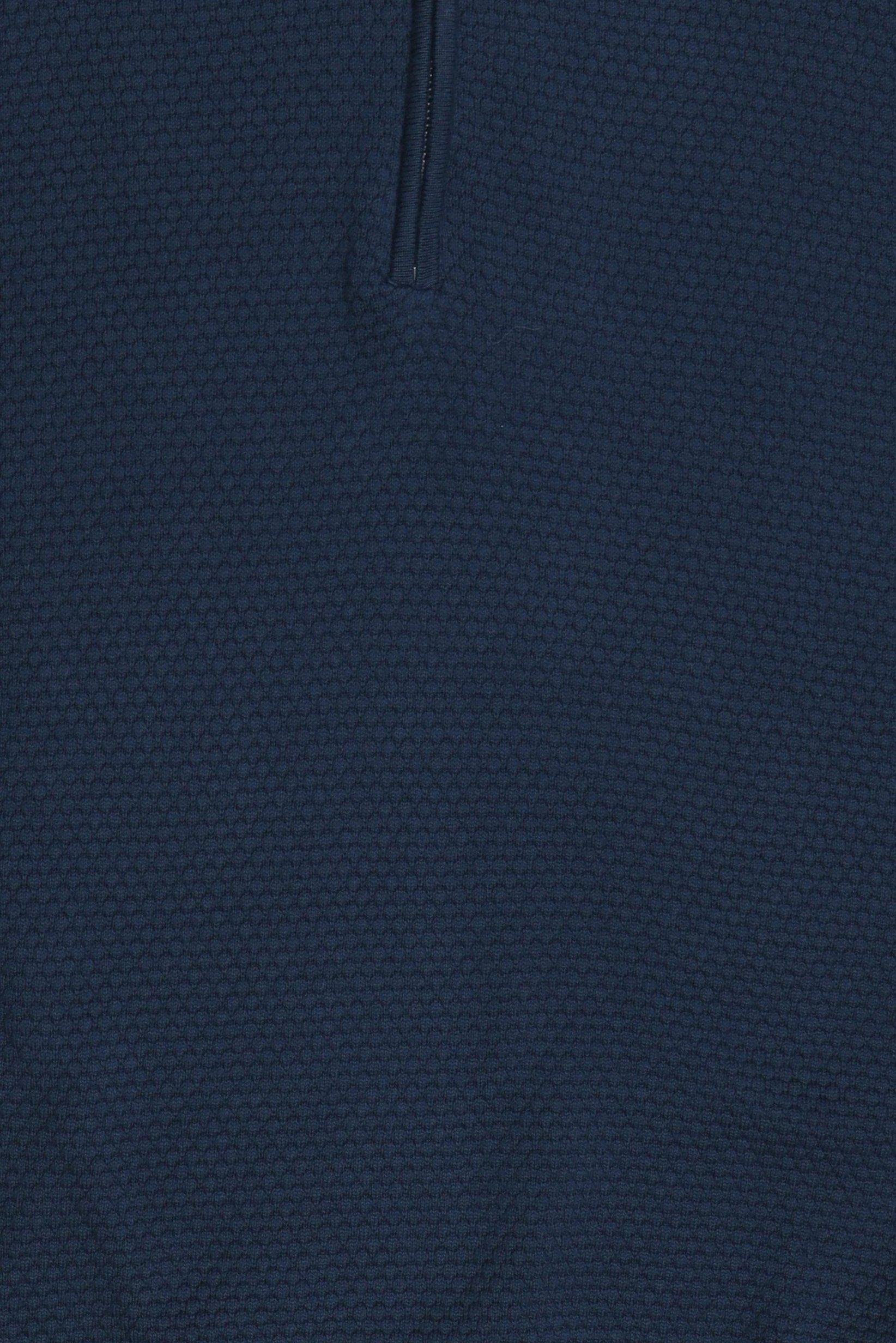 Men Mock Neck Textured Sweater, Navy