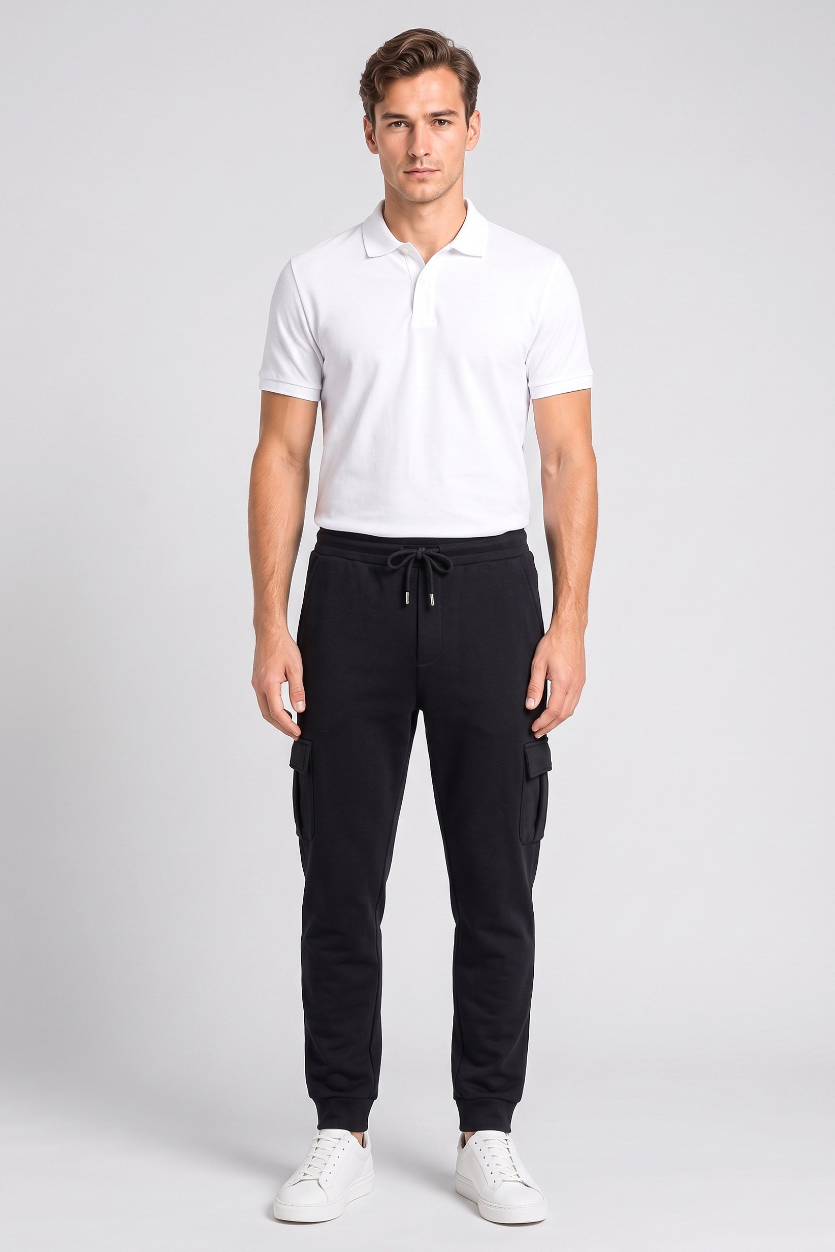 Men Regular Fit Solid Jogger Pants, Navy