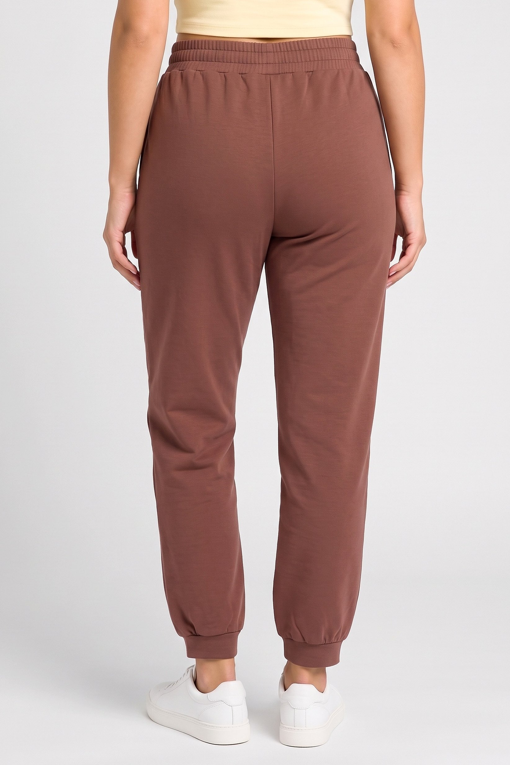 Women Regular Fit Solid Sweatpants, Rust